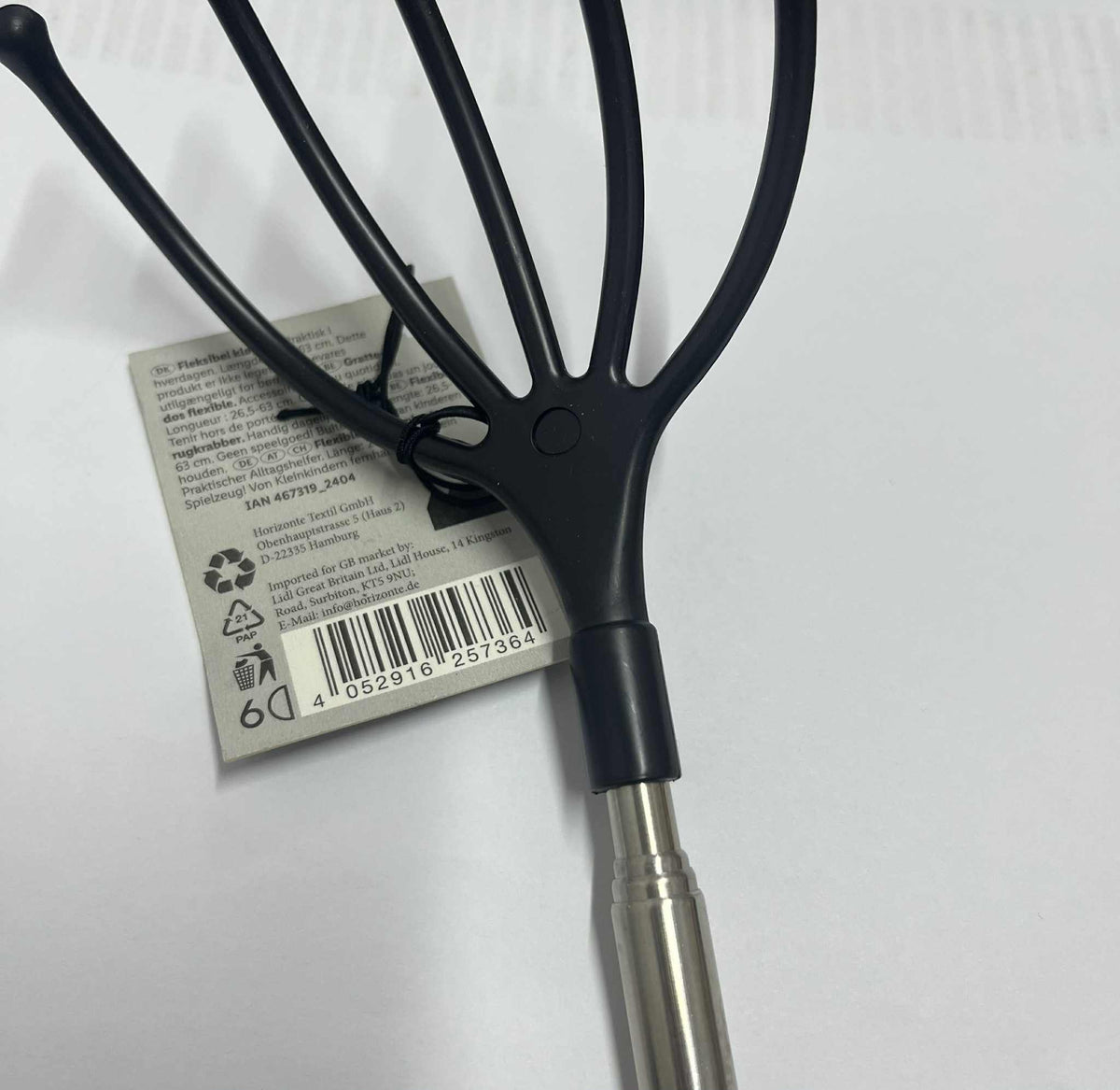 Telescopic Back Scratcher Massager 63 cm Stretched Steel Packaging status original