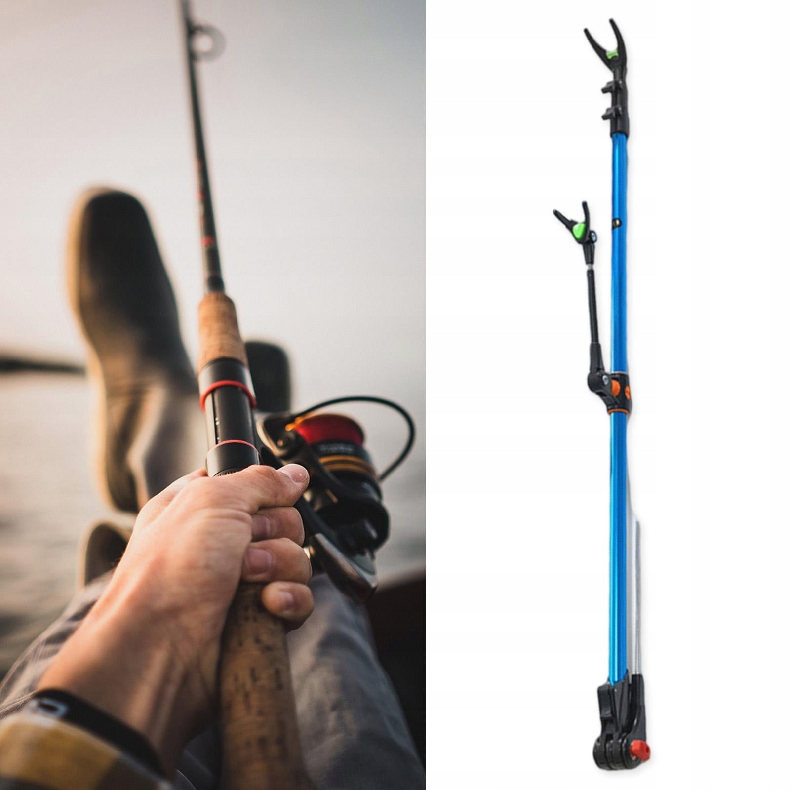 Telescopic Fishing Rod Holder Pole Stand Bracket Rack Adjustable 2.4m EAN (GTIN) 0791584281304