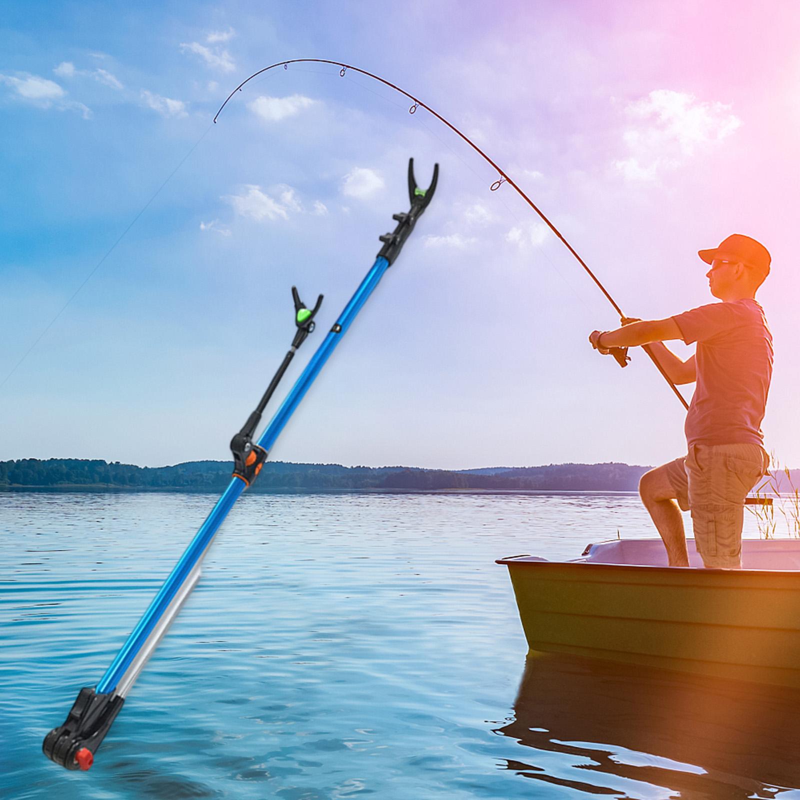 Telescopic Fishing Rod Holder Pole Stand Bracket Rack Adjustable 2.4m Model Stojak na stojak ze stopu aluminium ze stopu