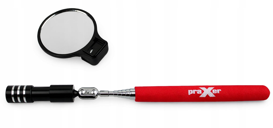 Telescopic inspection mirror with LED and magnet 53mm, holder 740mm PRAXER