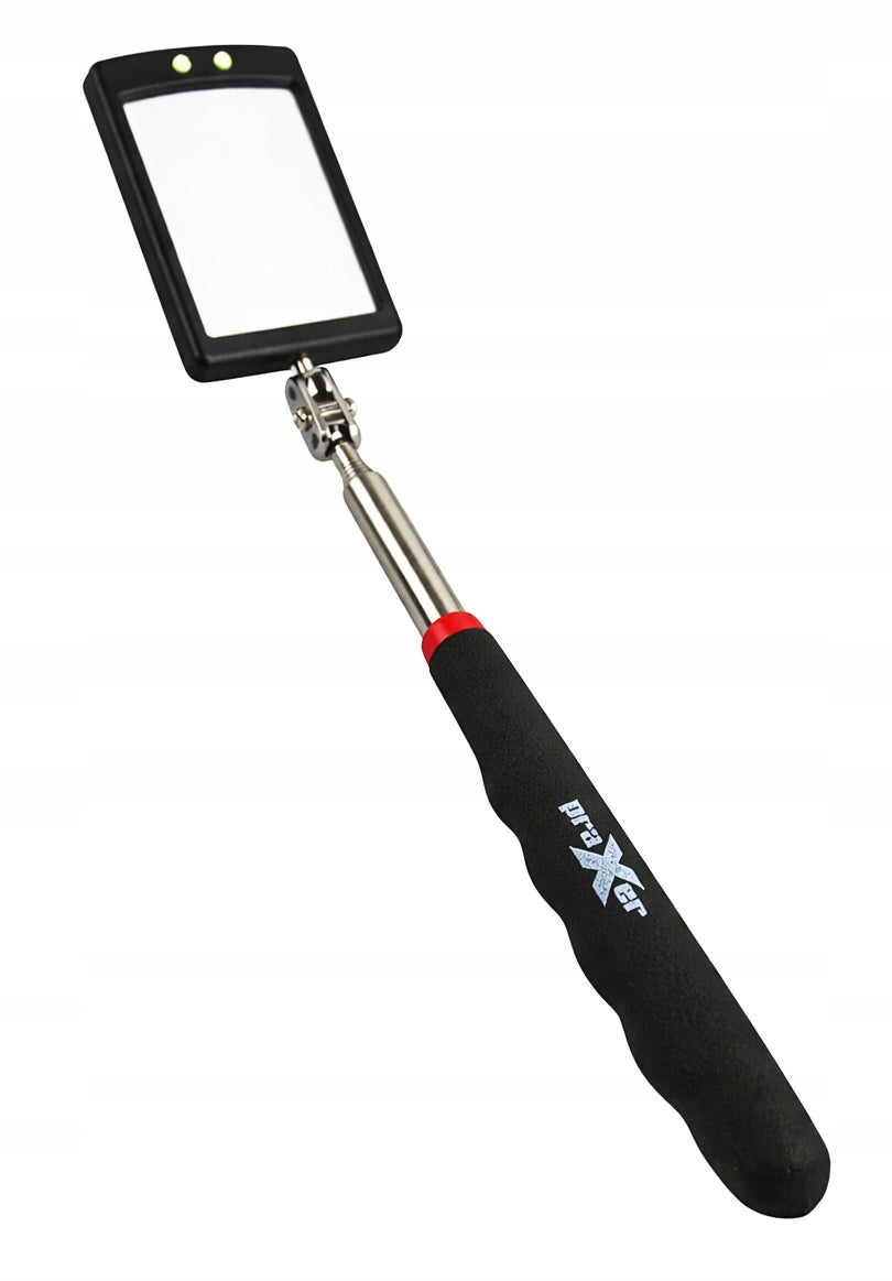 Telescopic inspection mirror with LED rectangle 52x83mm 876mm PRAXER Manufacturer code 5905454217156
