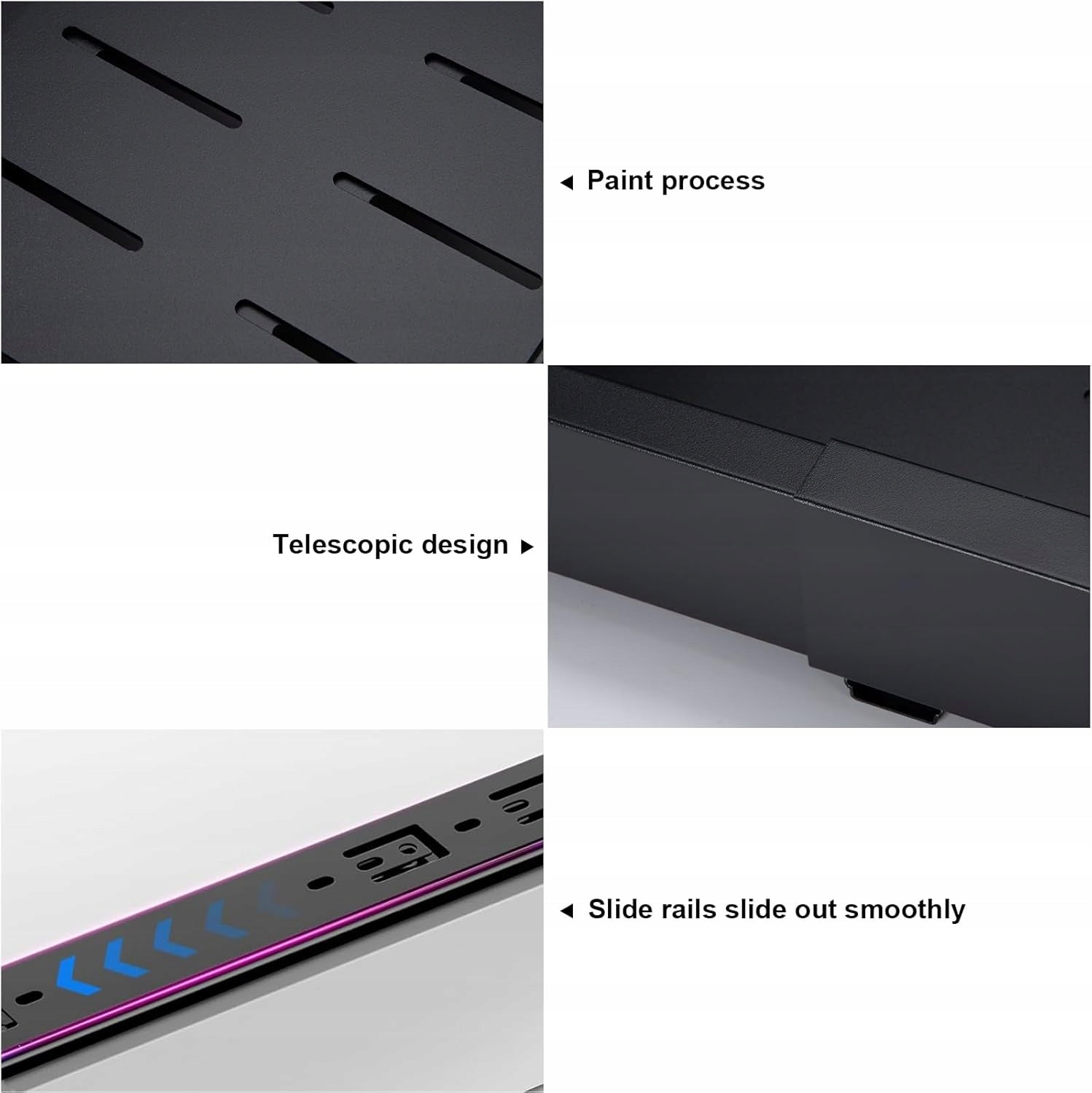 Telescopic pull-out drawer for kitchen, adjustable 42x32-52x7cm - BLACK Kind wardrobe organizer