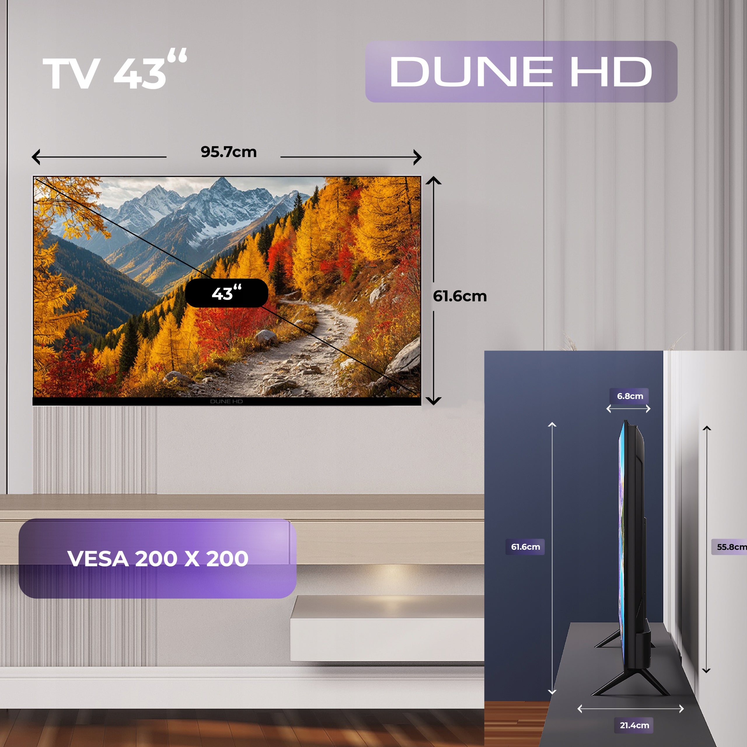 Telewizor Dune HD Smart TV QLED 4K UHD 43" HDR10+ Whale TV Android Dolby Manufacturer code Q43R1