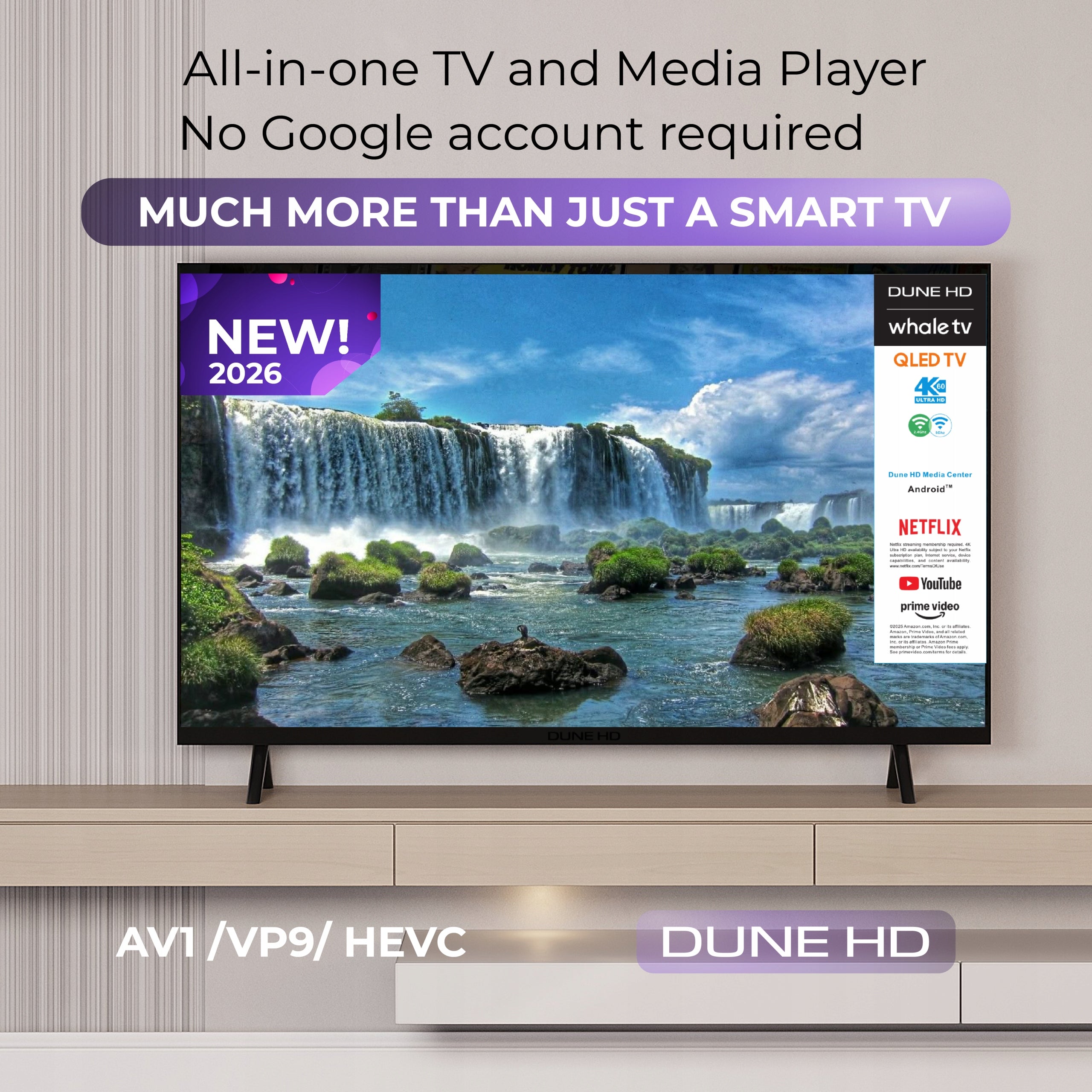 Telewizor Dune HD Smart TV QLED 4K UHD 43" HDR10+ Whale TV Android Dolby Packaging status original