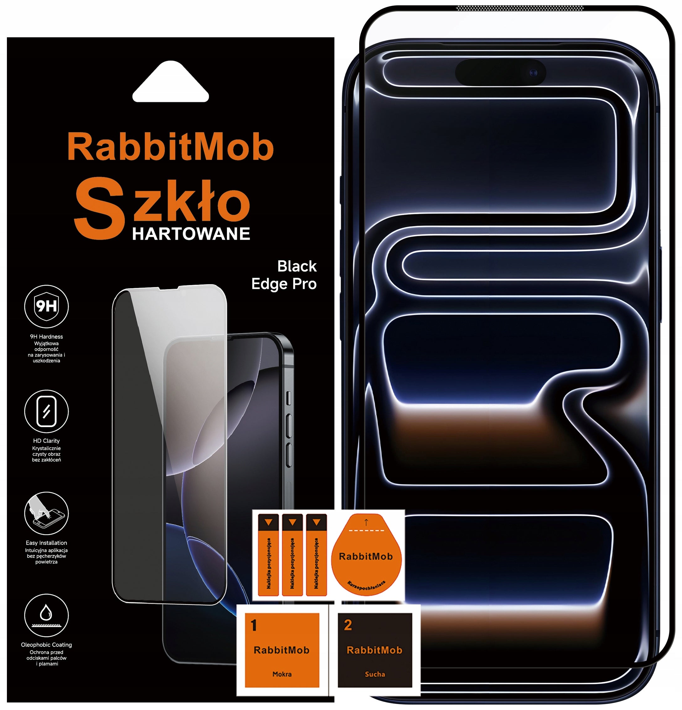 Tempered Glass 5D RabbitMob for iPhone 17 / 17 Pro Full Screen