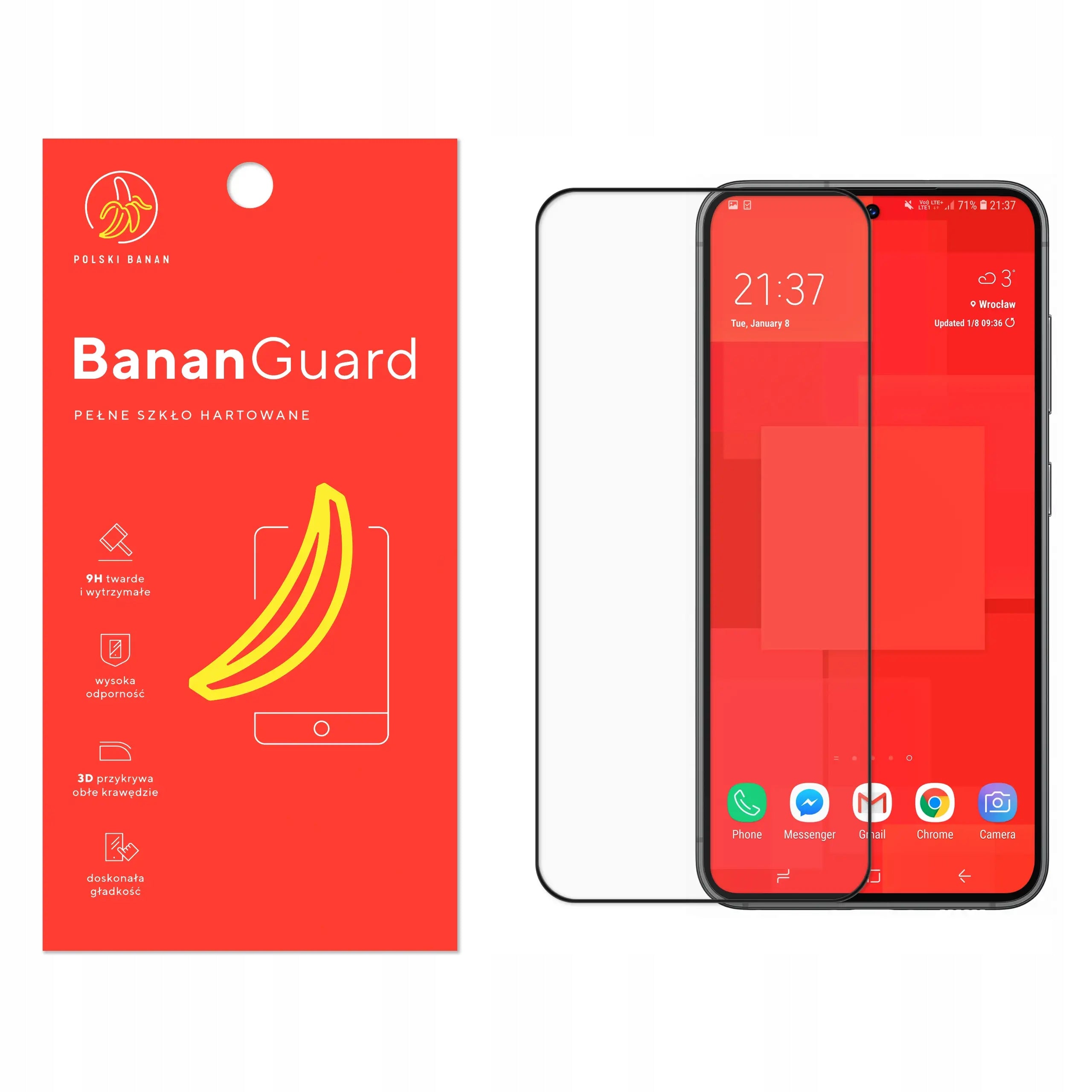 Tempered glass 5D BananGuard full for Samsung Galaxy S23 Packaging status original