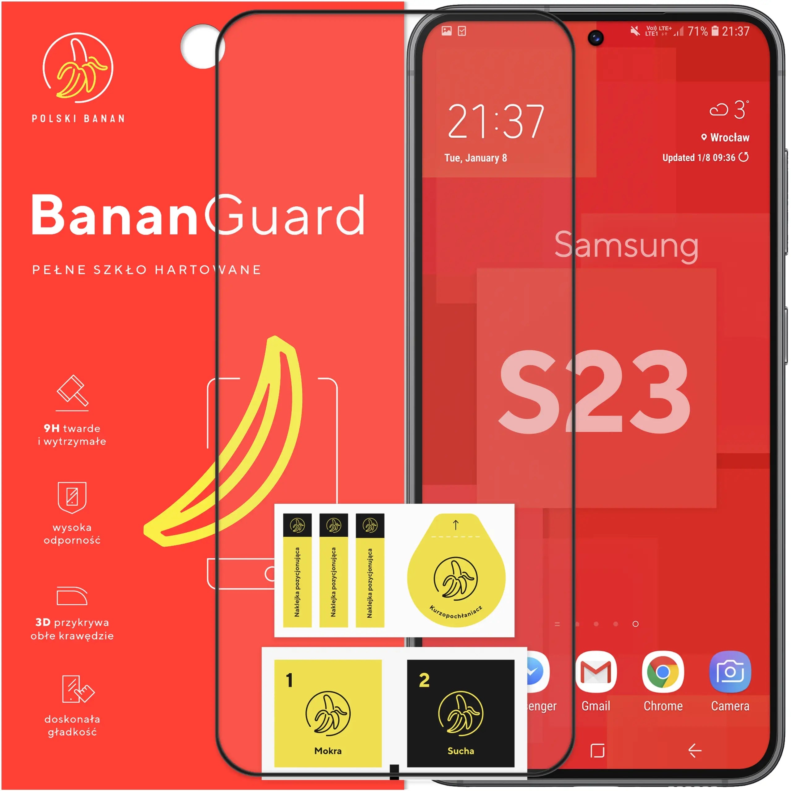 Tempered glass 5D BananGuard full for Samsung Galaxy S23