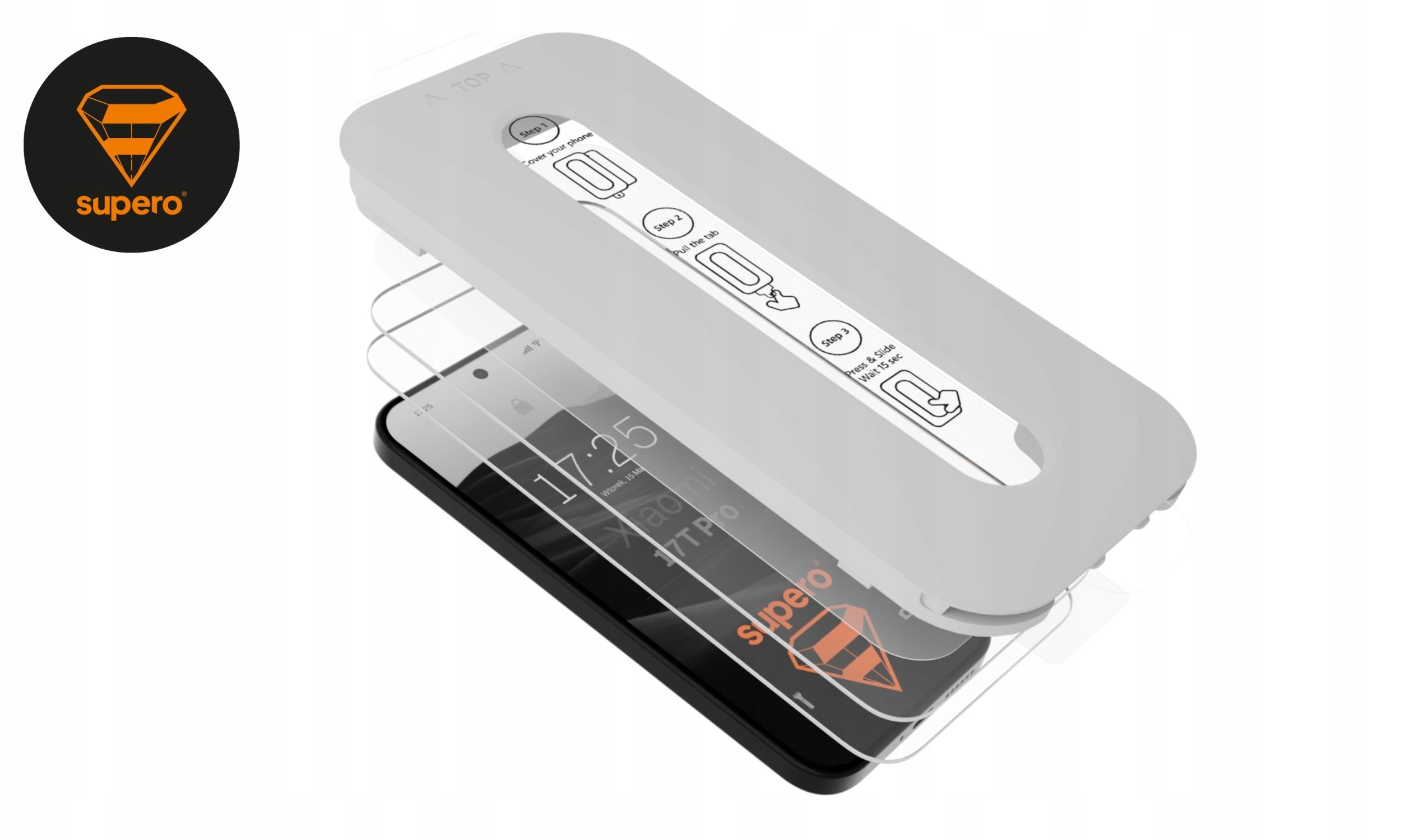 Tempered glass for Xiaomi 17T Pro glass with protective applicator 9h, 2 pcs Packaging status original