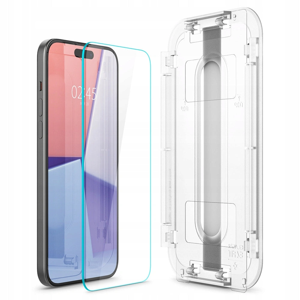 Tempered glass for iPhone 15/16, Spigen Glas.tR EZ Fit 2P, screen protector Manufacturer Spigen
