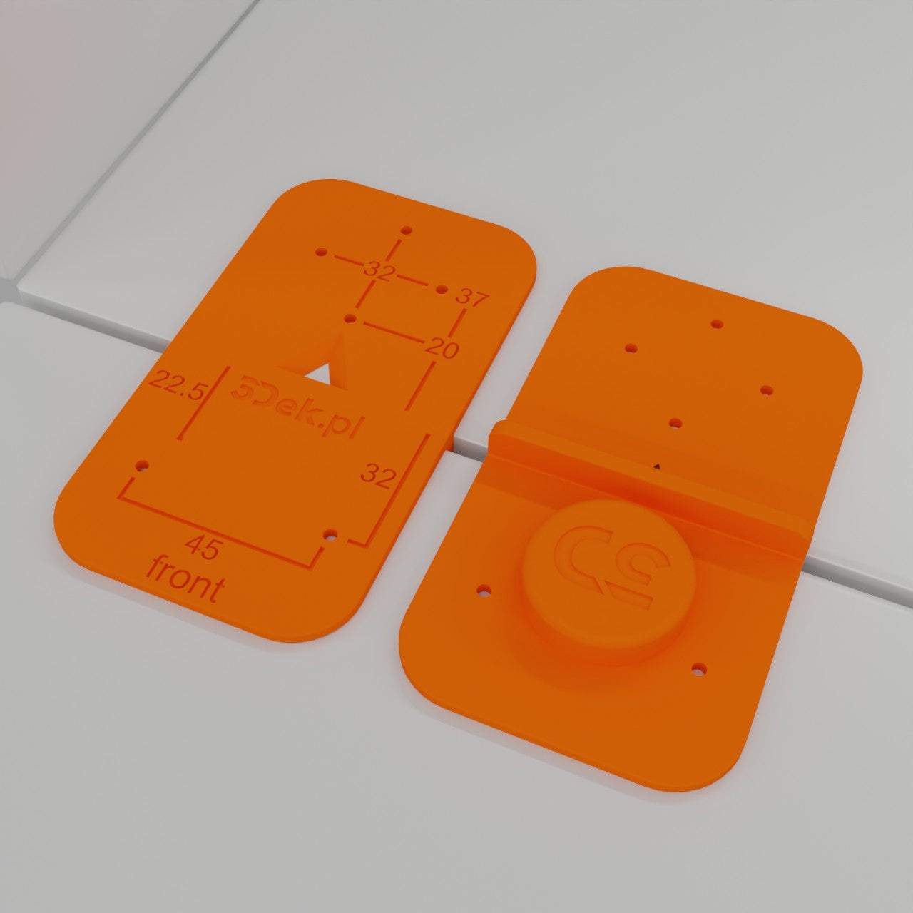 Template for furniture hinges – applied straight and cross guides
