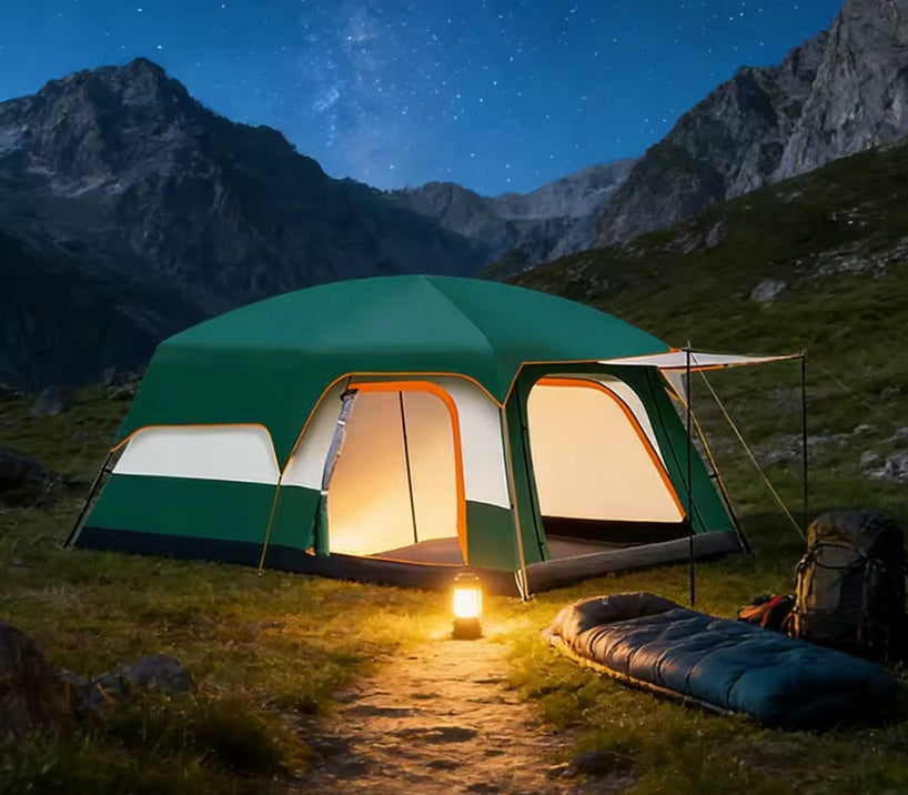 Tent 4 Person High Camping Large Family Two Room Vestibule Model wysoki