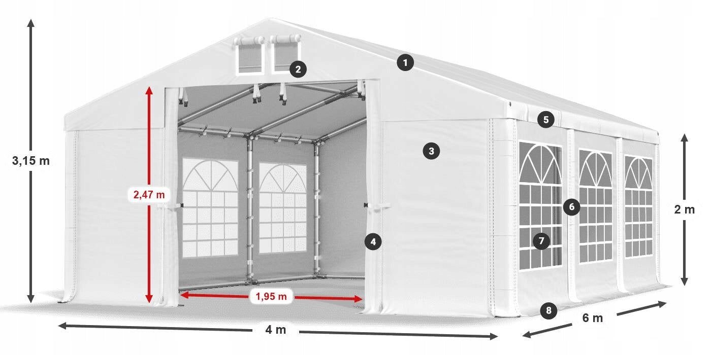 Tent 4x6 Garden Wedding DAS 560 IN VARIOUS COLORS Manufacturer Das Company
