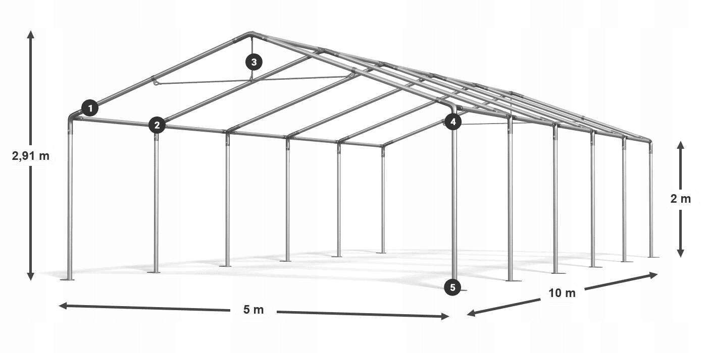 Tent 5x10 Party Garden DAS 240 S VARIOUS COLORS + FREEBIE GATE Width 5 m