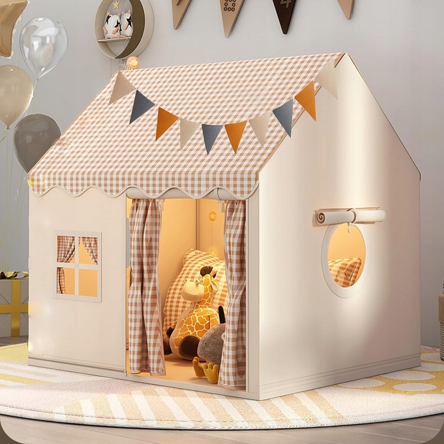 Tent Cottage TIPI FOR HOME GARDEN ROOM PALACE FOR CHILDREN BEIGE GRILLE Brand Modebelle