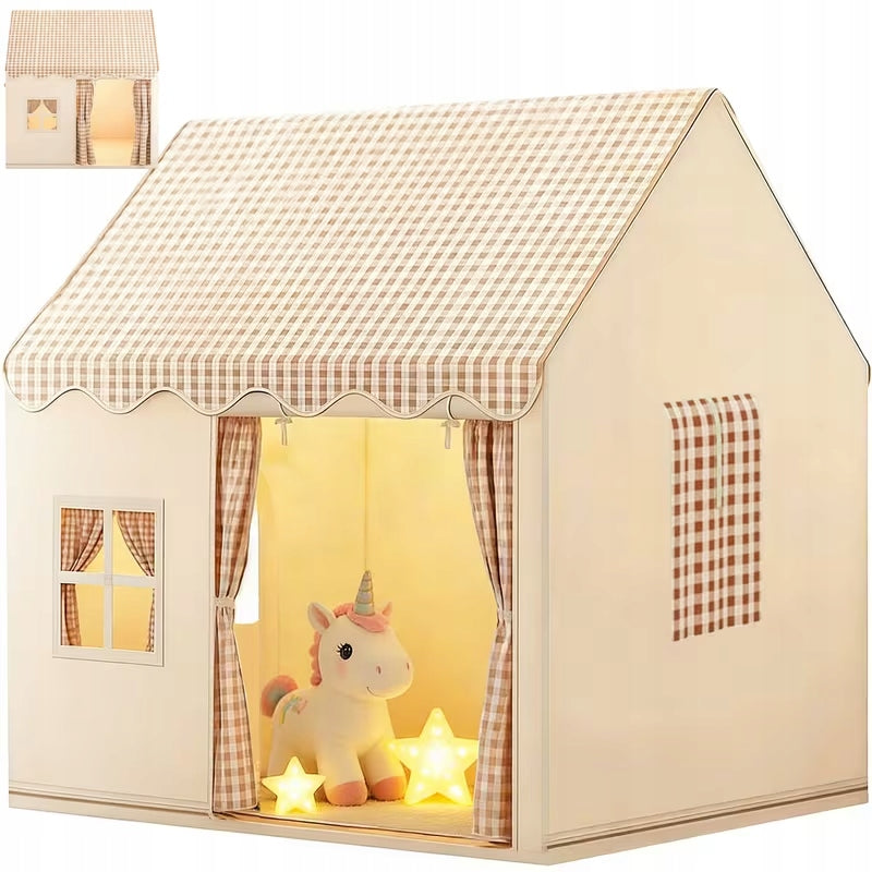 Tent Cottage TIPI FOR HOME GARDEN ROOM PALACE FOR CHILDREN BEIGE GRILLE