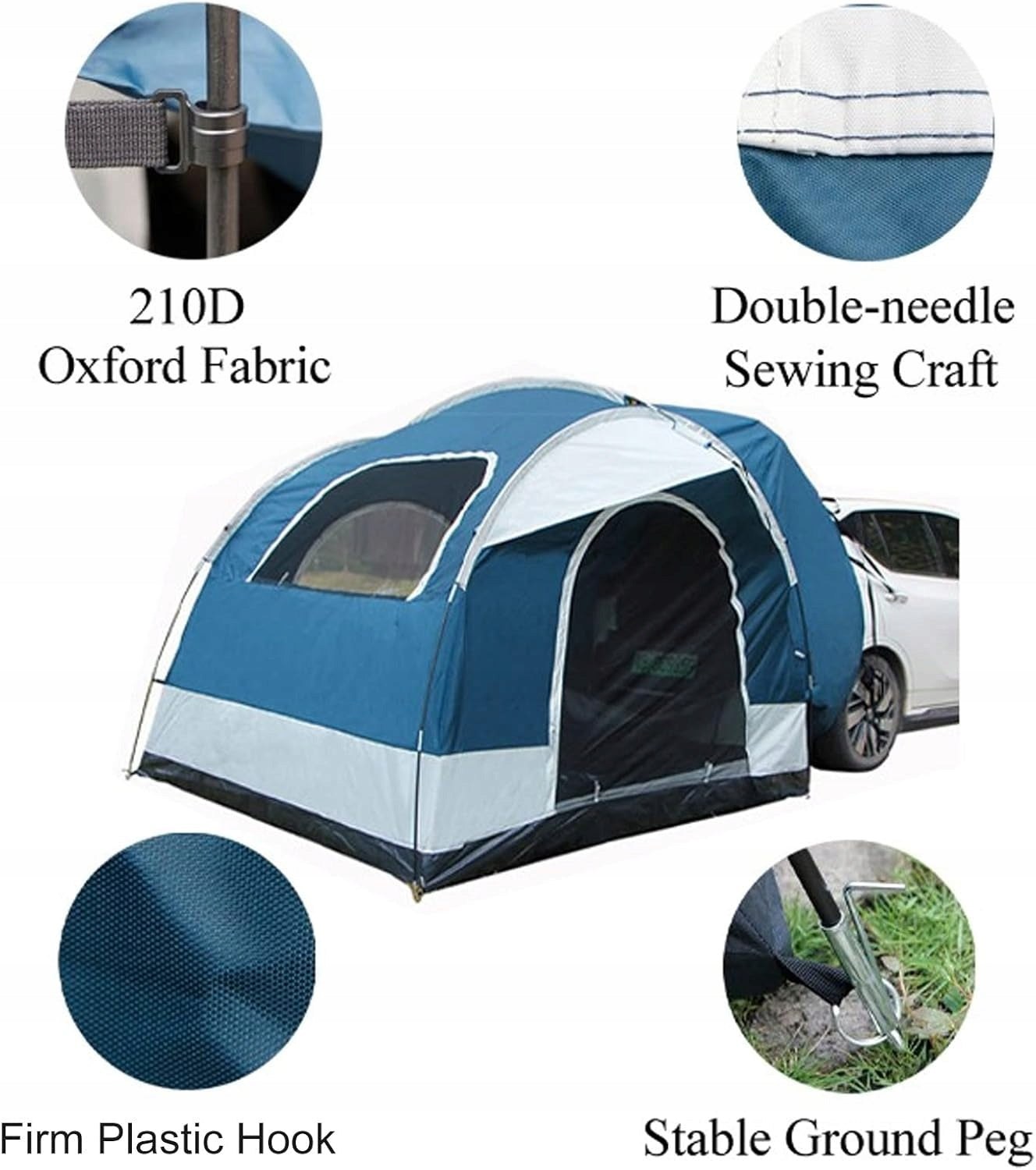 Tent SUV 4-person 250x250x200 waterproof double layer awning blue