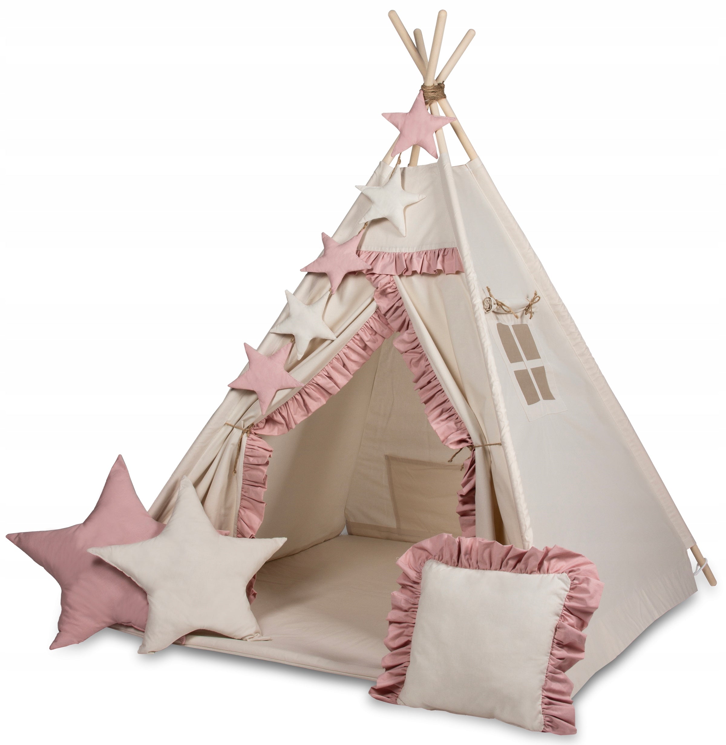 Tent TIPI WIGWAM TEEPEE 3 pillows+ GARLAND with stars product PL