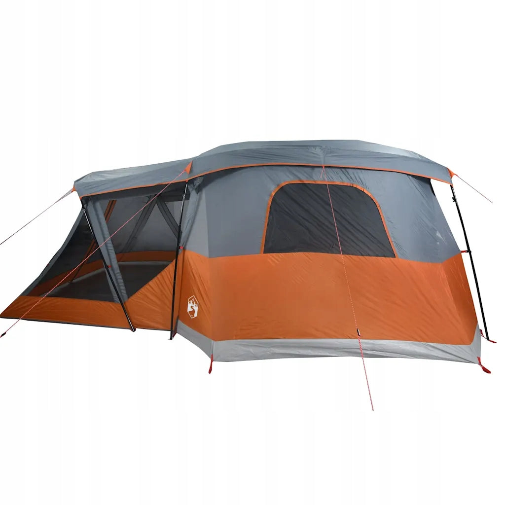 Tent with vestibule, 4-person, orange, waterproof Number of bedrooms 1