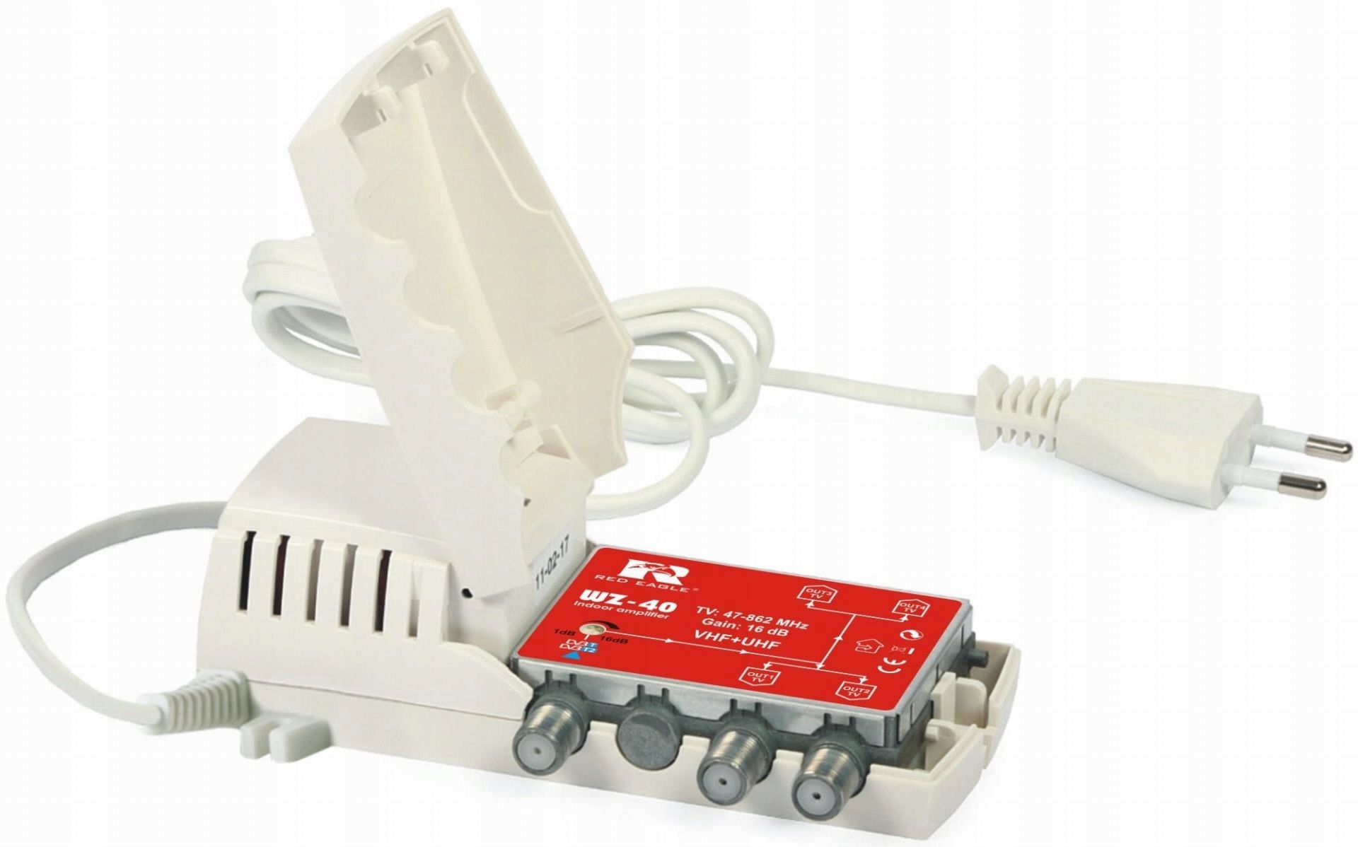 Terrestrial TV Signal Antenna Amplifier DVB-T Splitter 4x Outputs Packaging status original