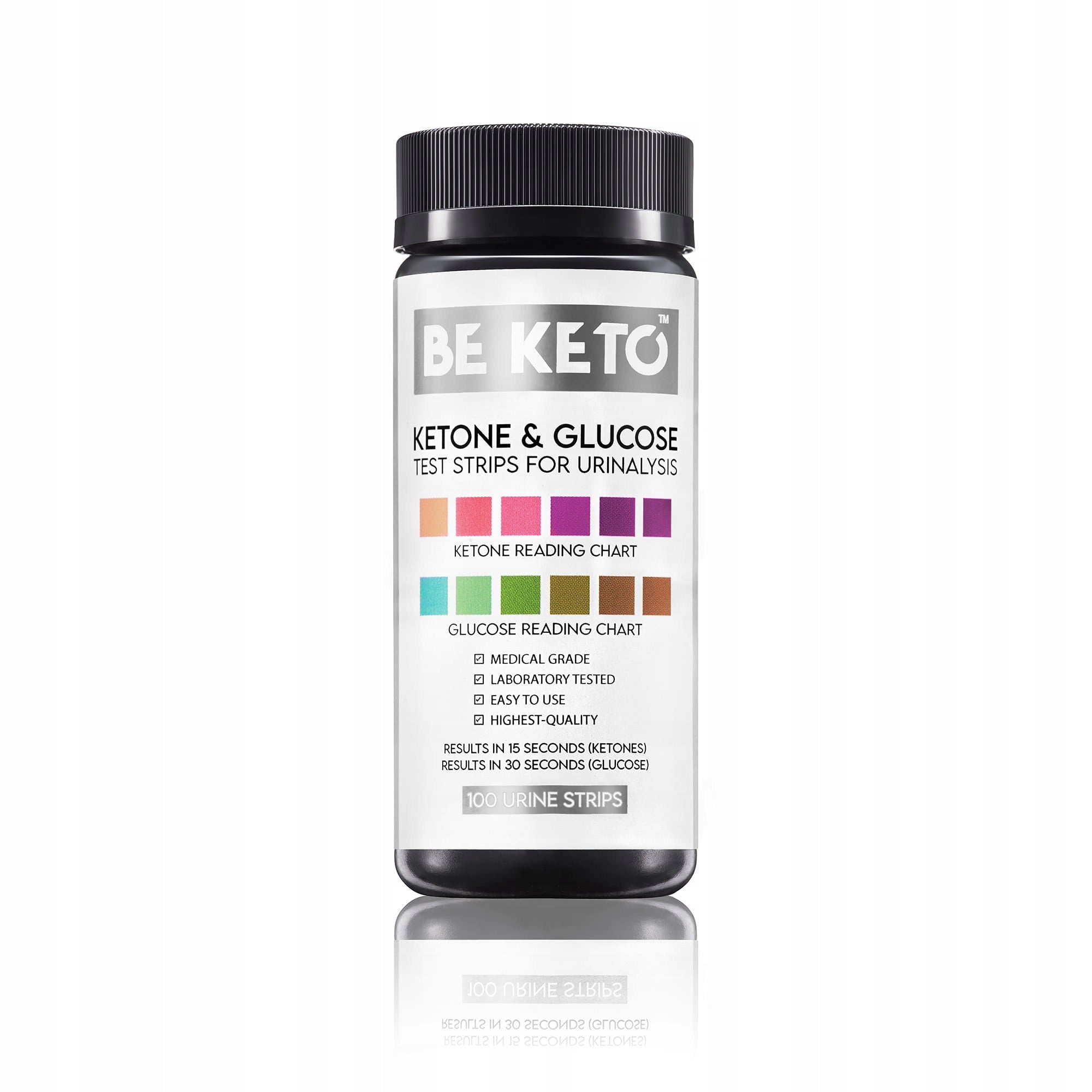 Test strips Ketones & Glucose in urine 100 pieces BeKeto