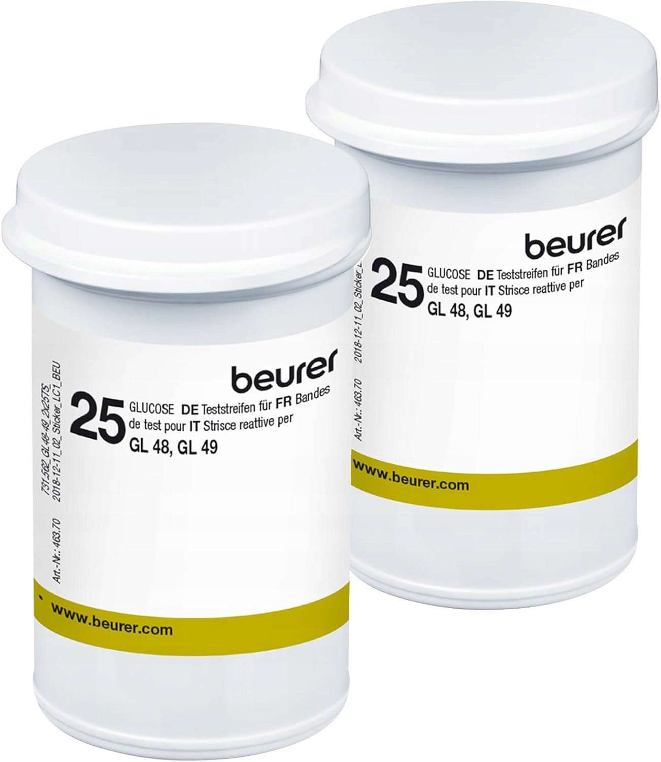 Test strips for BEURER GL 48 glucose meters, Medical device no