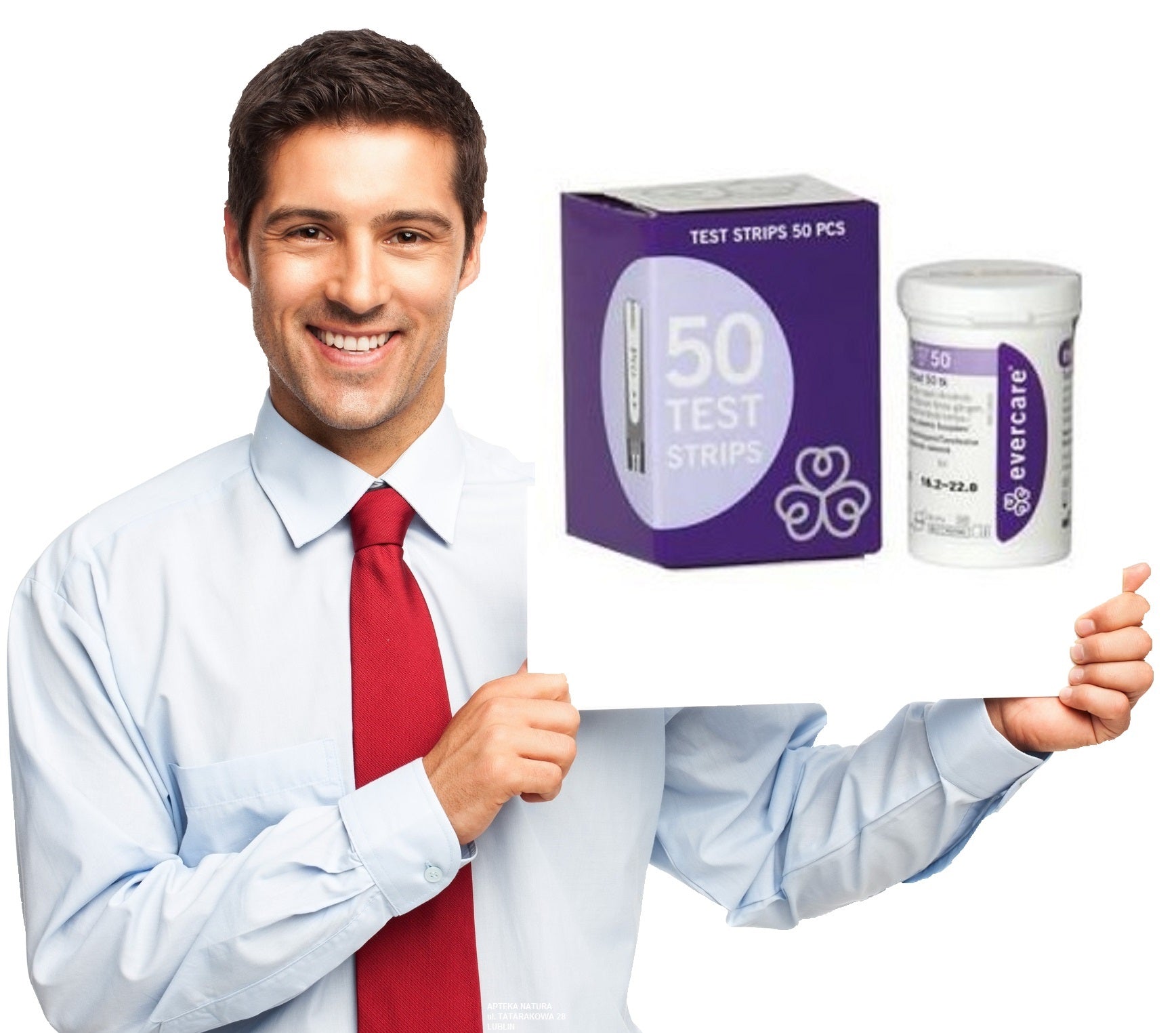 Test strips for glucose meter EVERCARE 50 pieces - Measurement of glucose sugar Packaging status original