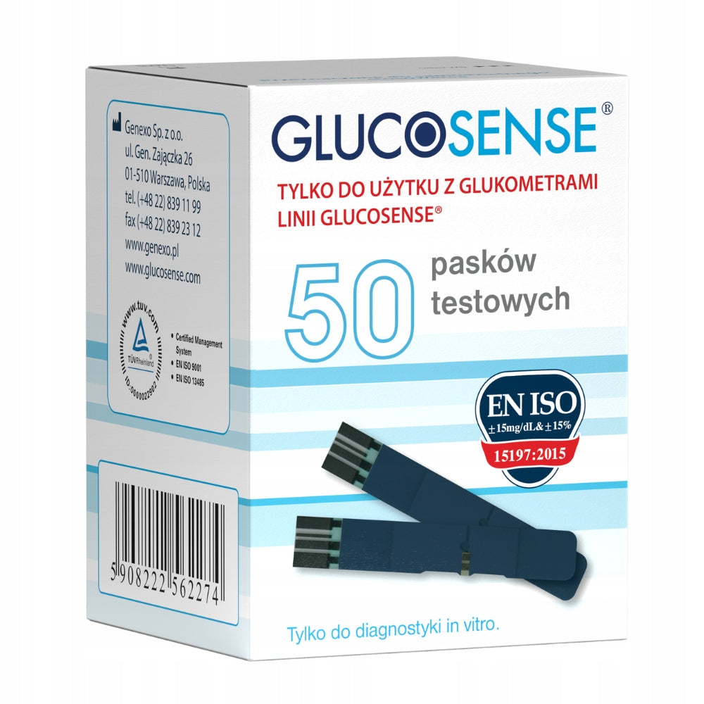 Test strips for glucose meter Glucosense 50 pieces - Measurement of glucose sugar