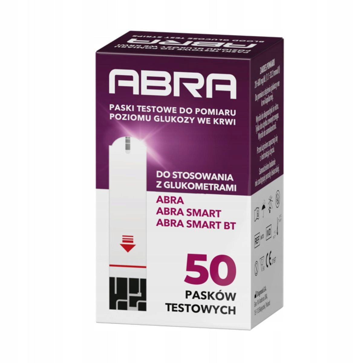 Test strips for measuring blood glucose levels ABRA 50 pieces Packaging status original