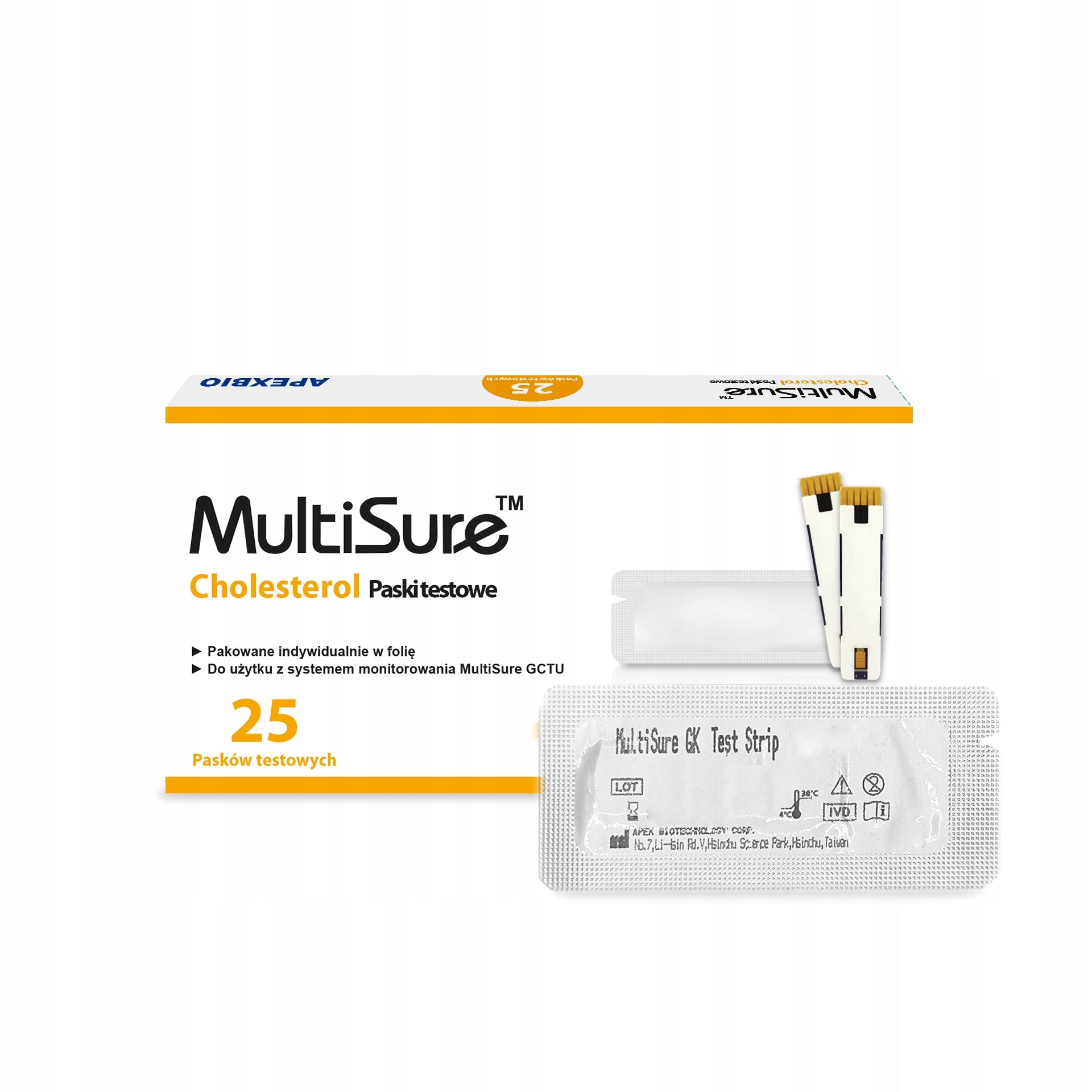 Test strips for measuring cholesterol Multisure GCTU cholesterol -25 pcs