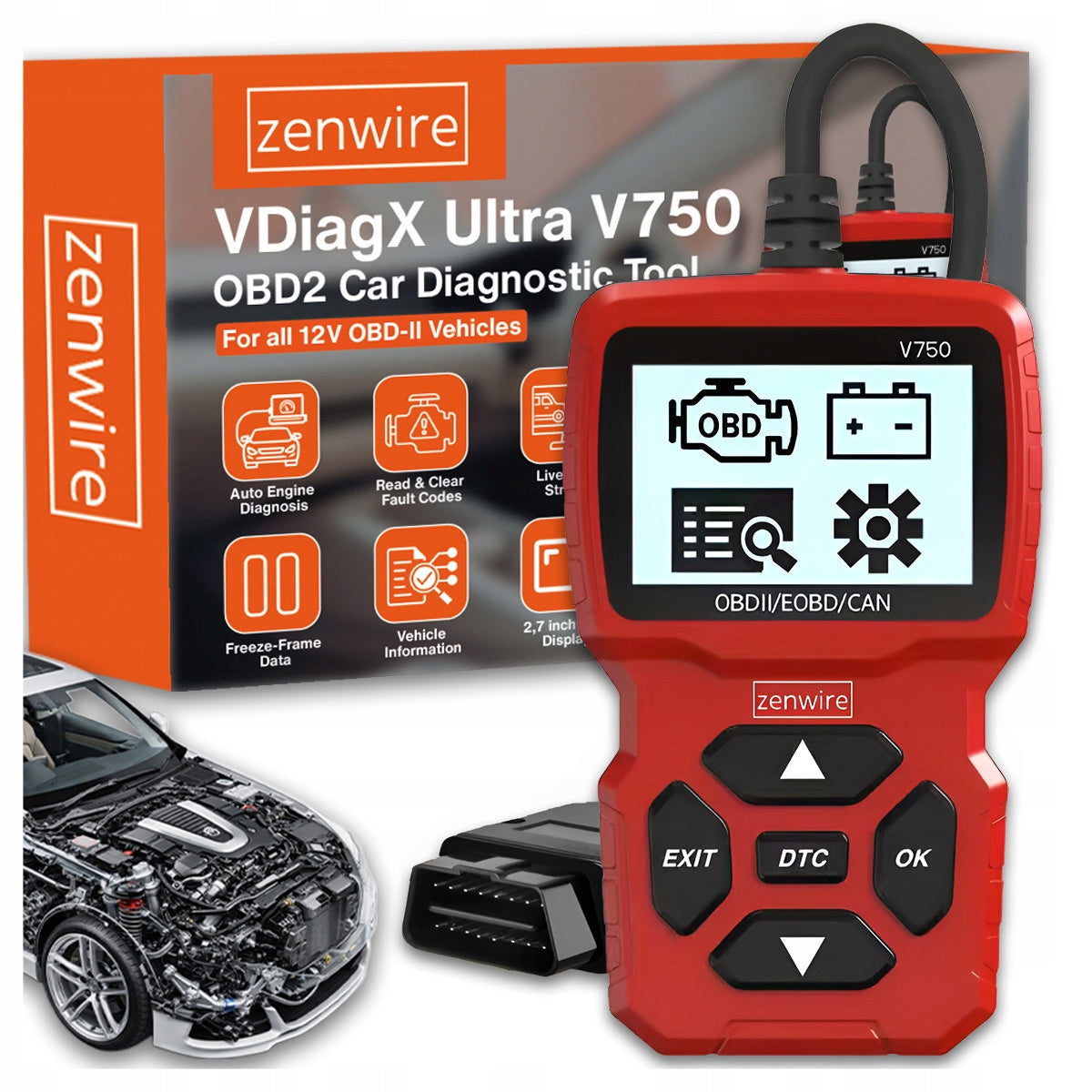 Tester Interface Scanner Computer Diagnostic Display OBD2 CAN VIN BMW