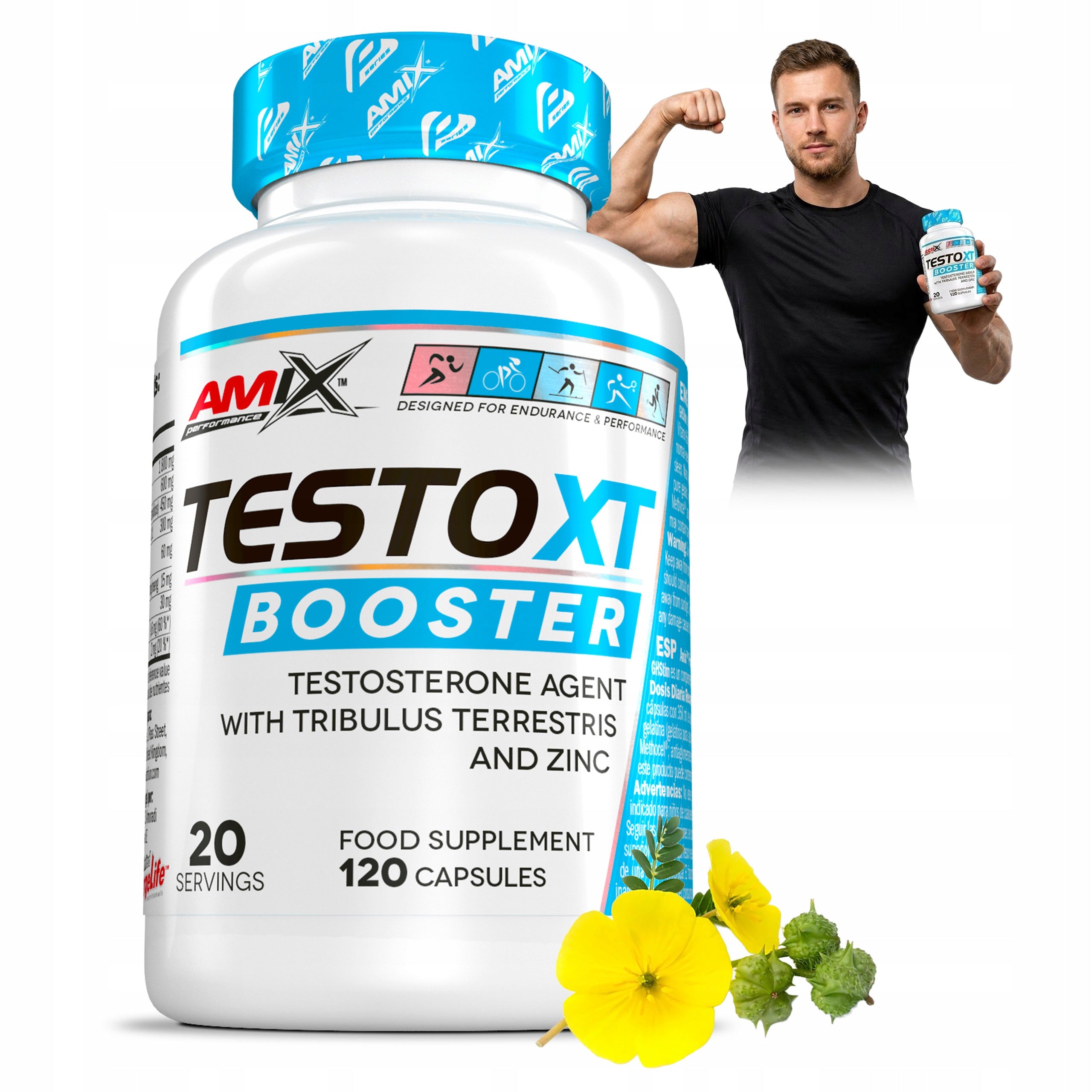 Testosterone booster 120 capsules DAA Tribulus Maca libido potency strength