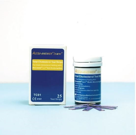 Testovacie prúžky na meranie cholesterolu Accu-Answer iSaw, 25 prúžkov TC01