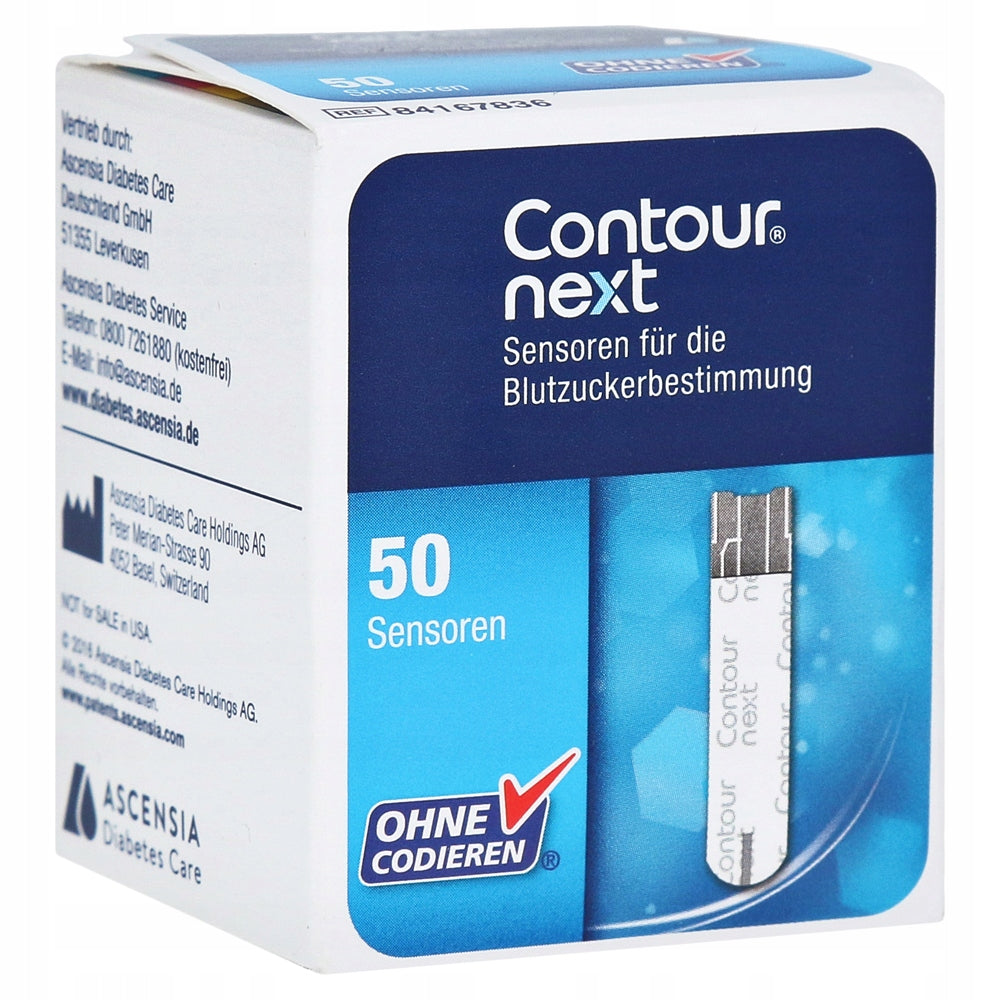 Tests measuring strips for blood glucose Contour next 50 pcs Medical device no