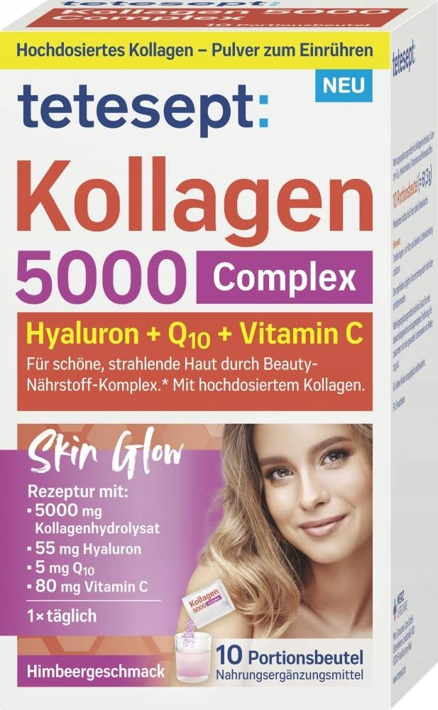 Tetesept Collagen 5000 Hyaluronic Acid Q10 vit C 10 pcs Germany
