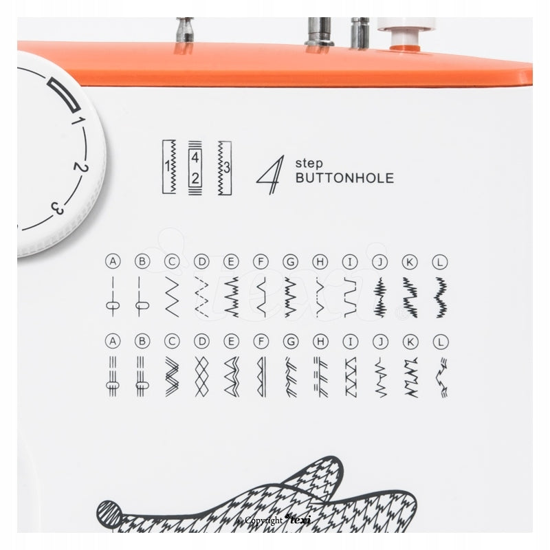 Texi Fox 25 sewing machine for beginners Dominant color white