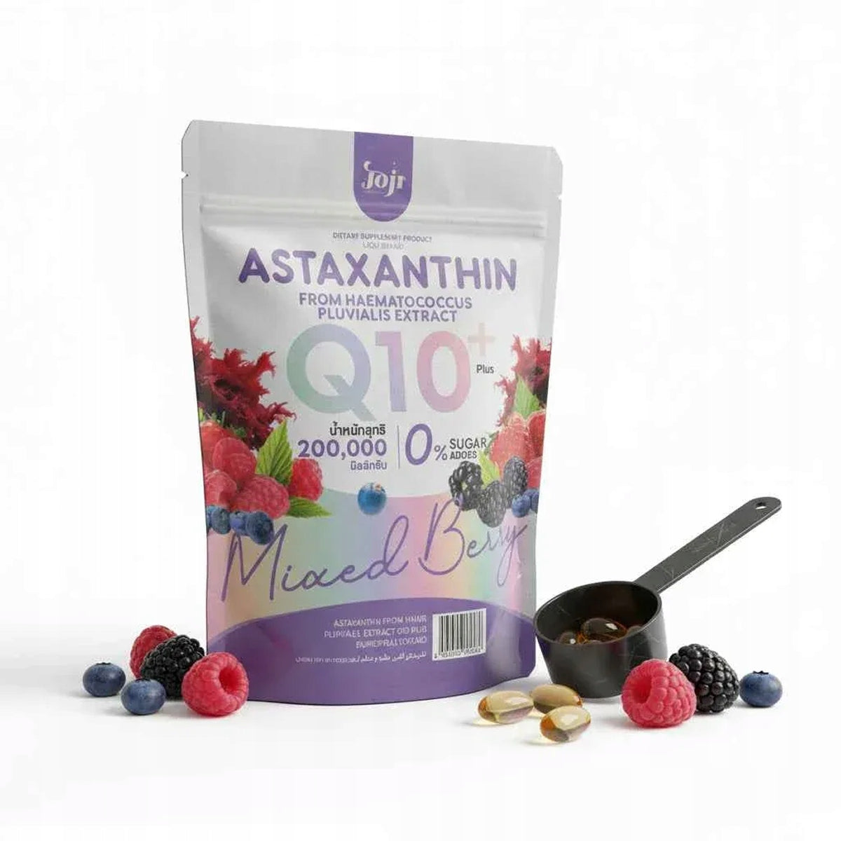 Thai Joji Collagen Astaxanthin Q10, Mixed Berry 10 sachets younger skin Brand no brand