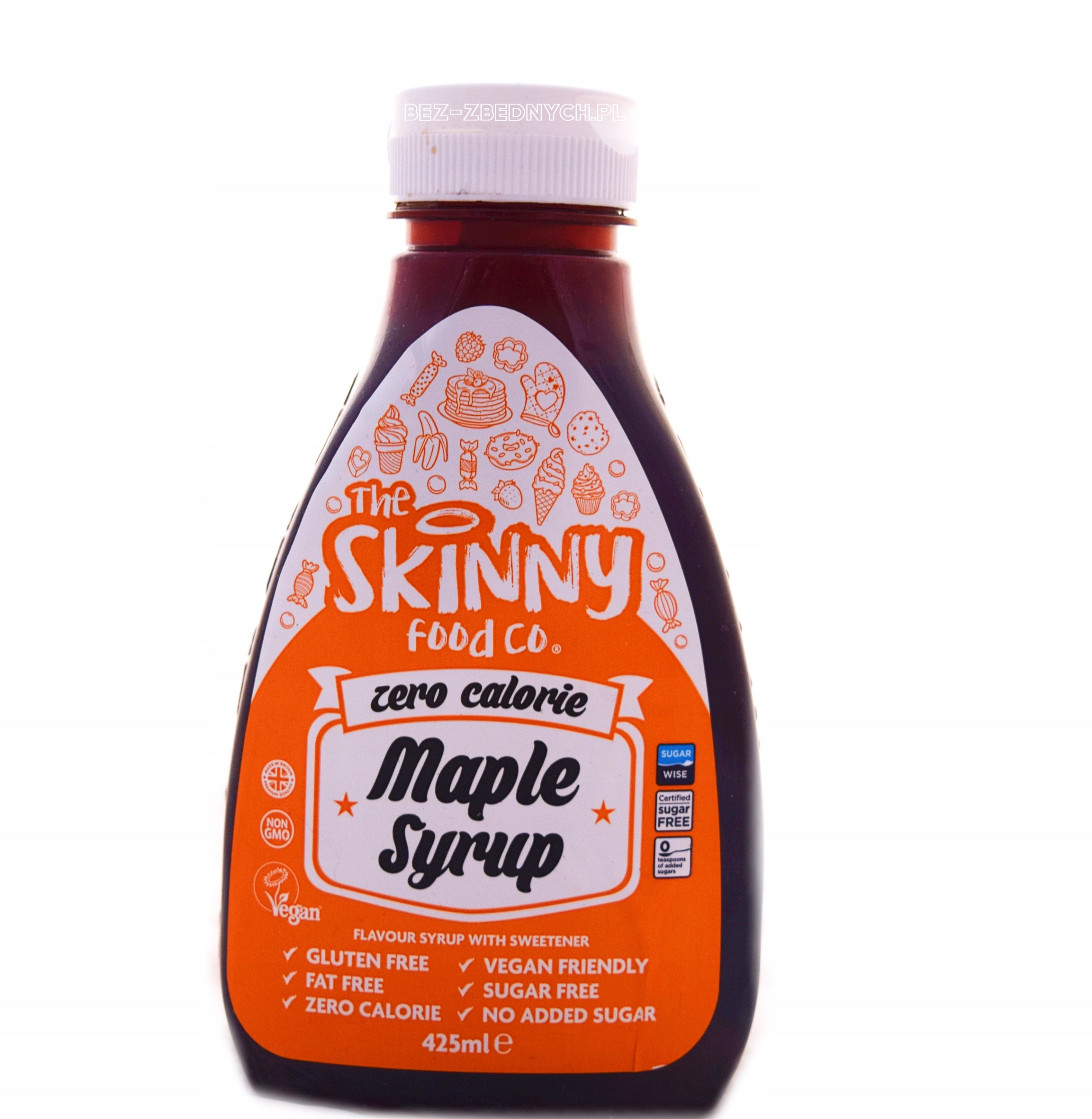 The Skinny Food Co Syrup 425ml MAPLE SYRUP SUGAR FREE LOW KCAL ZERO CALOR