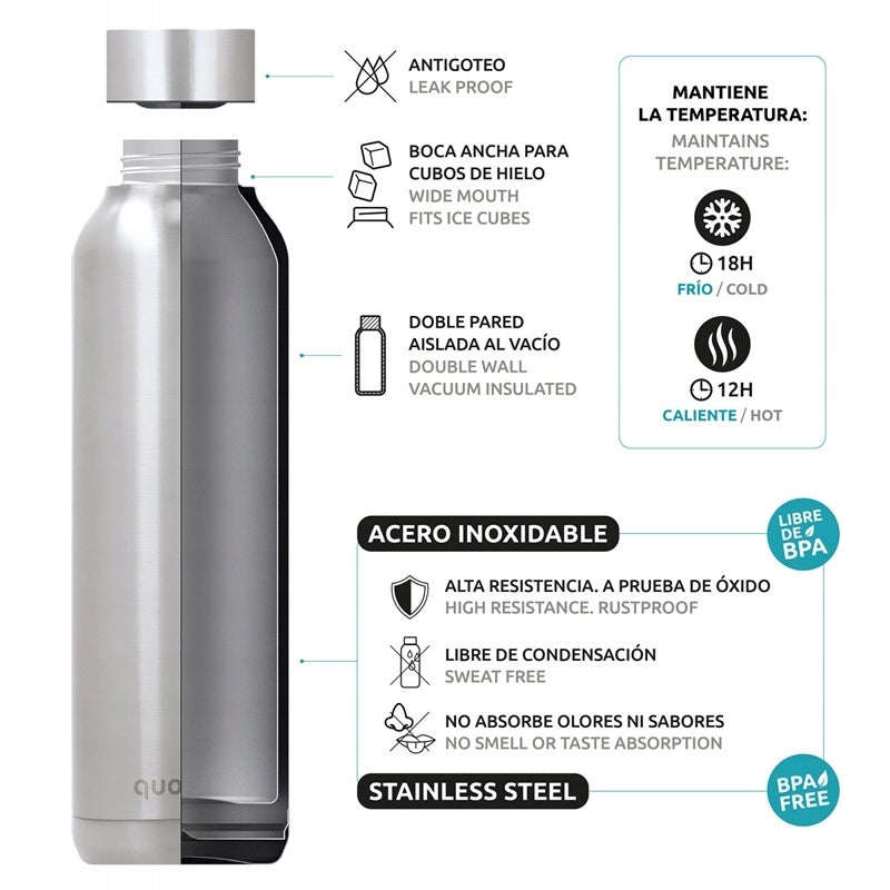 Thermal Bottle Quokka Solid Thermos for Tea BPA FREE Forest 510ml Brand Quokka