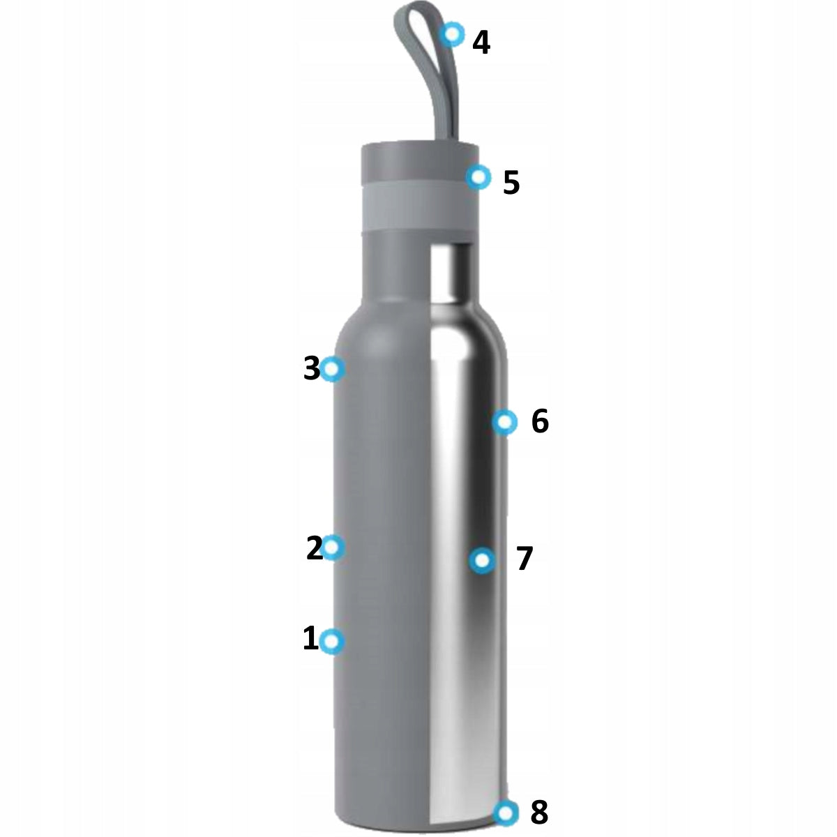 Thermal bottle DAFI EASY GREY thermos thermal mug for drinks 490 ml EAN (GTIN) 5902884106036