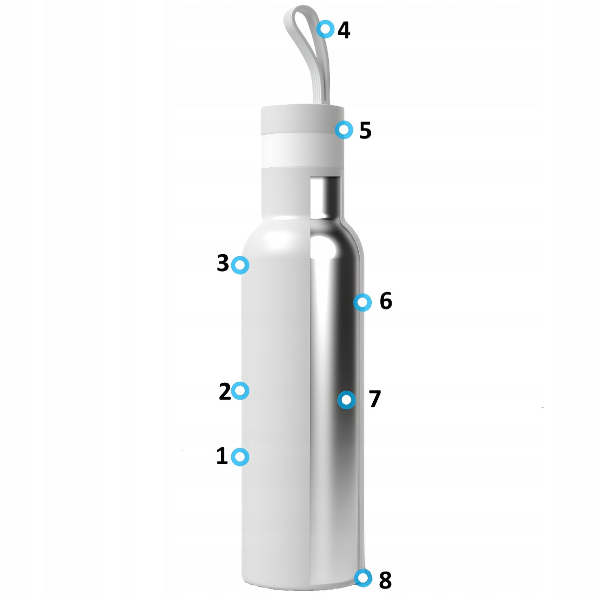 Thermal bottle thermos thermal mug DAFI EASY white 490ml Product height 24.4 cm