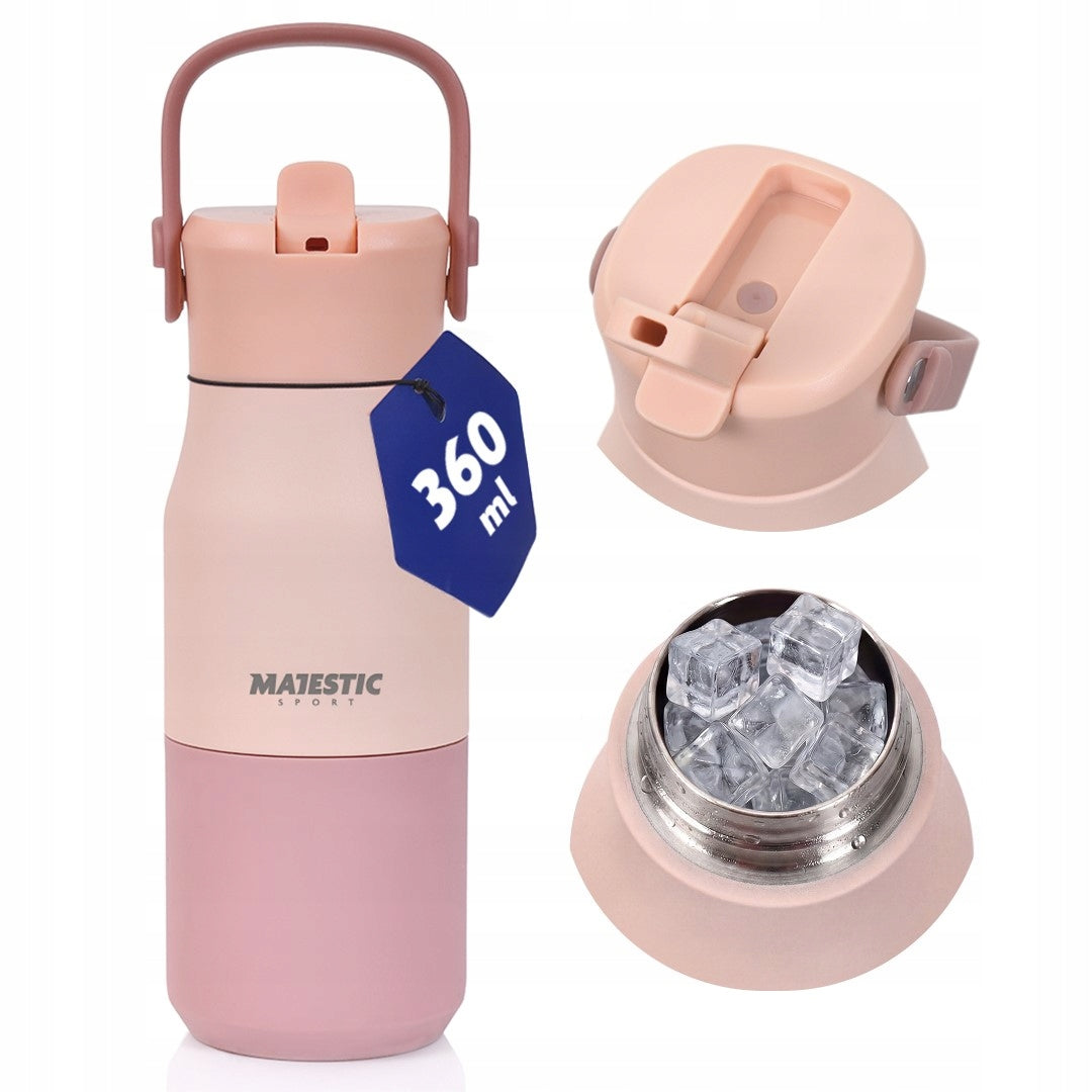 Thermal bottle with straw sealed steel water bottle Majestic Sport SILLY 360 ml