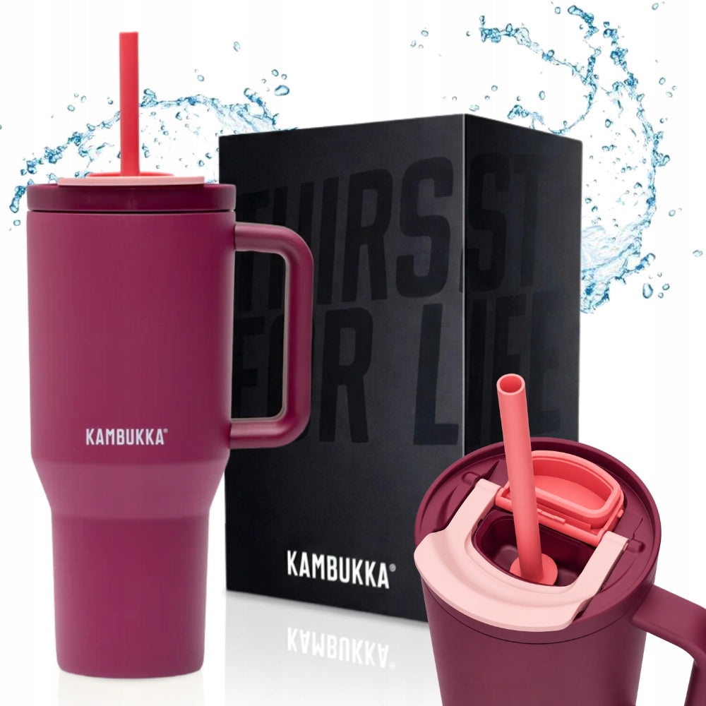 Thermal mug with straw Kambukka Rio Tumbler 950ml bottle + box