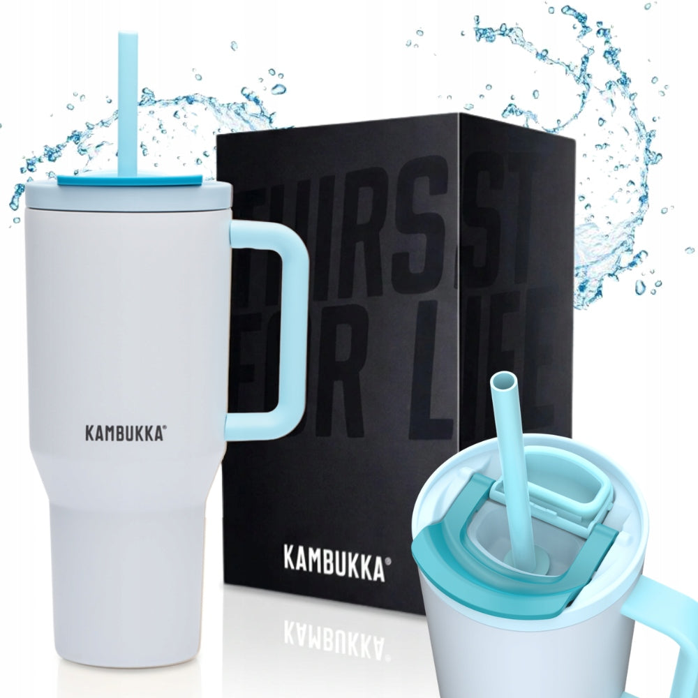 Thermal mug with straw Kambukka mug with straw Rio 950ml + box