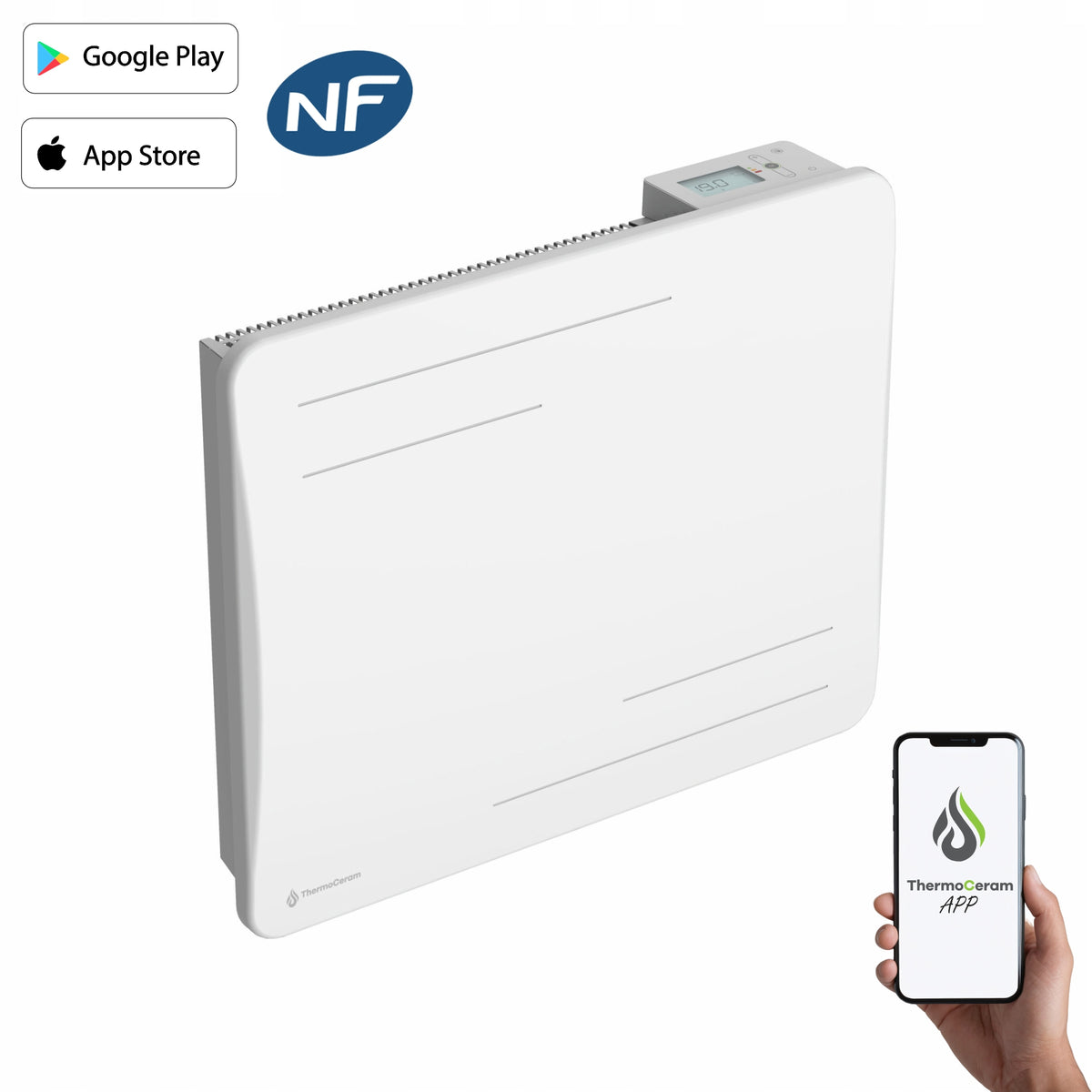 Thermoceram Alice connected Ceramic heater 1000W White