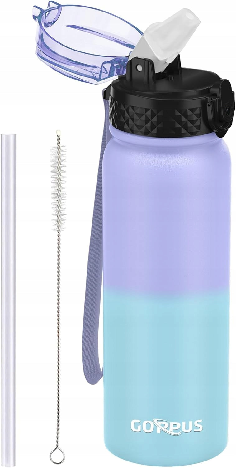 Thermos Hot and Cold Beverage Bottle 600ml Purple-Blue