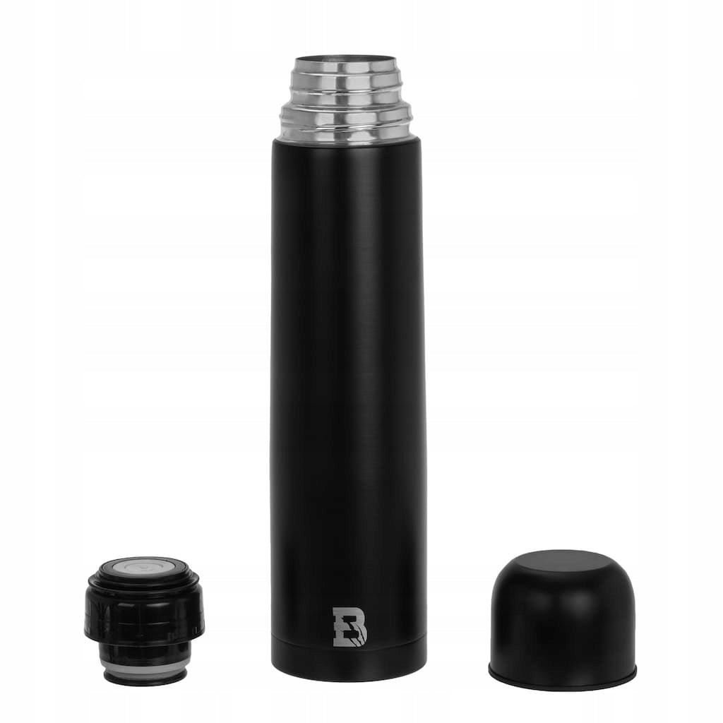 Thermos Stainless Steel Vacuum Thermal Mug Badger Outdoor Liquid 1 l Black Color black