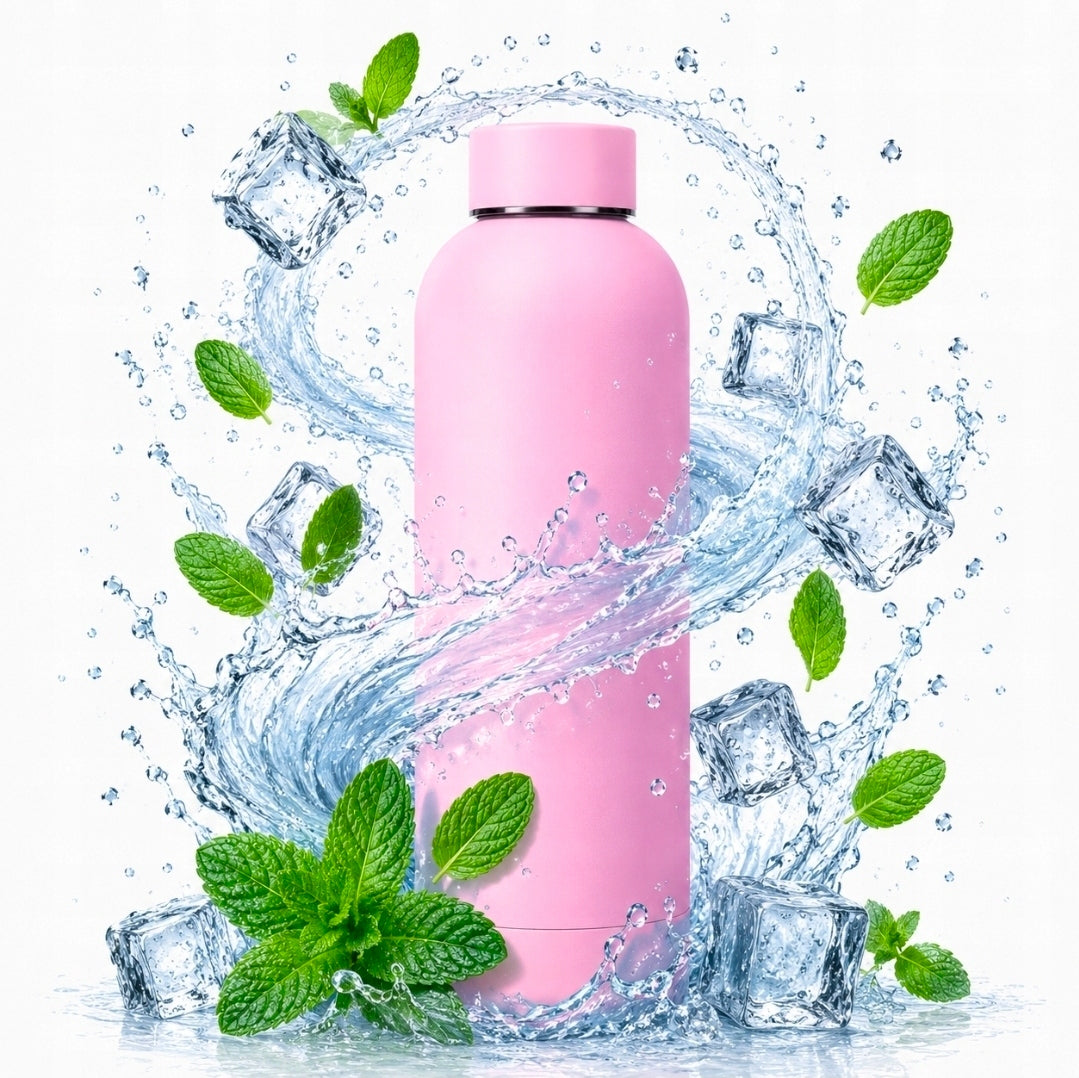 Thermos thermal bottle steel 500ml for cold drinks for summer pink