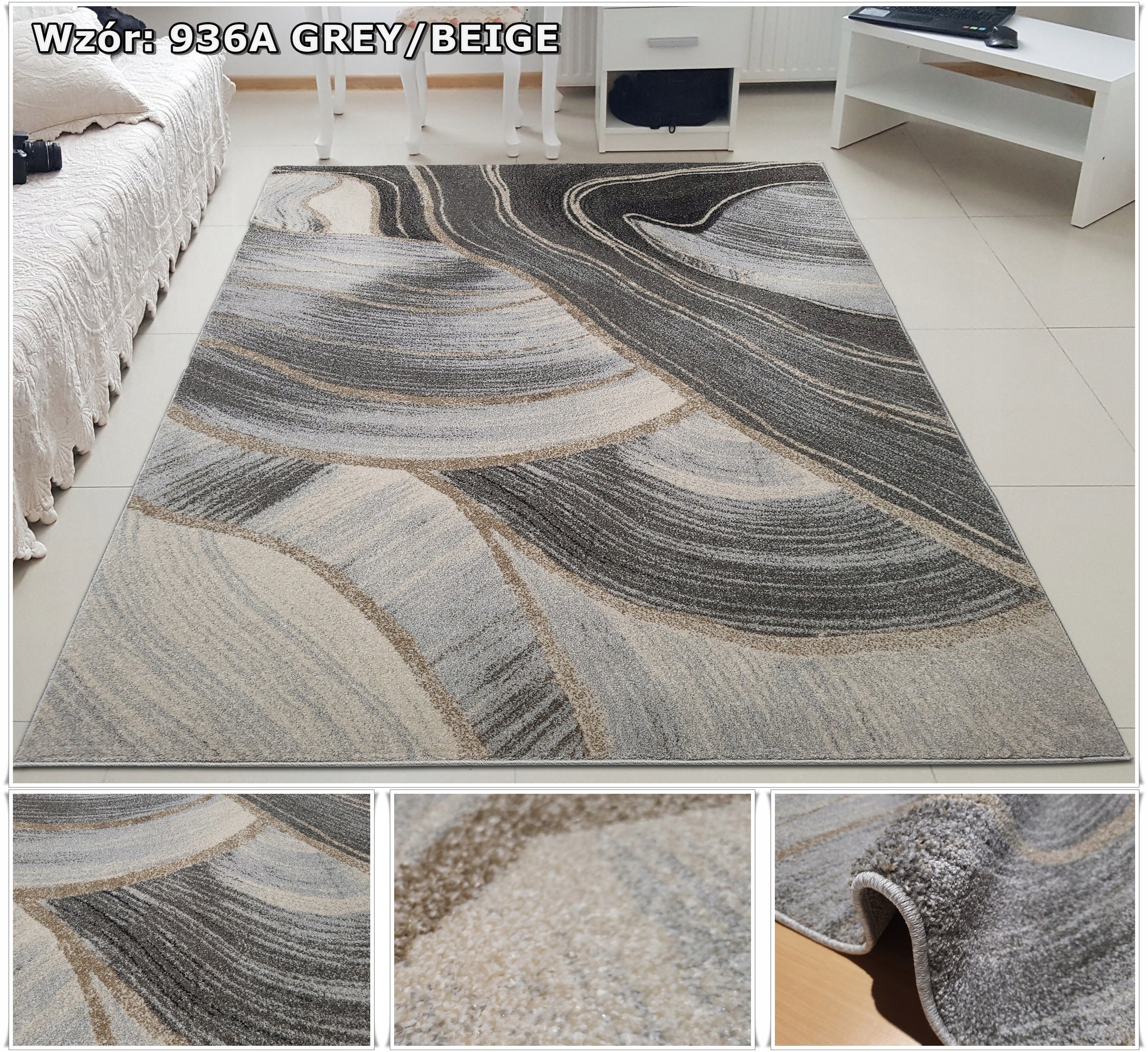Thick Rio Frieze Carpet Gray Beige Modern 200x290 ~2x3 200x300 Brand no brand