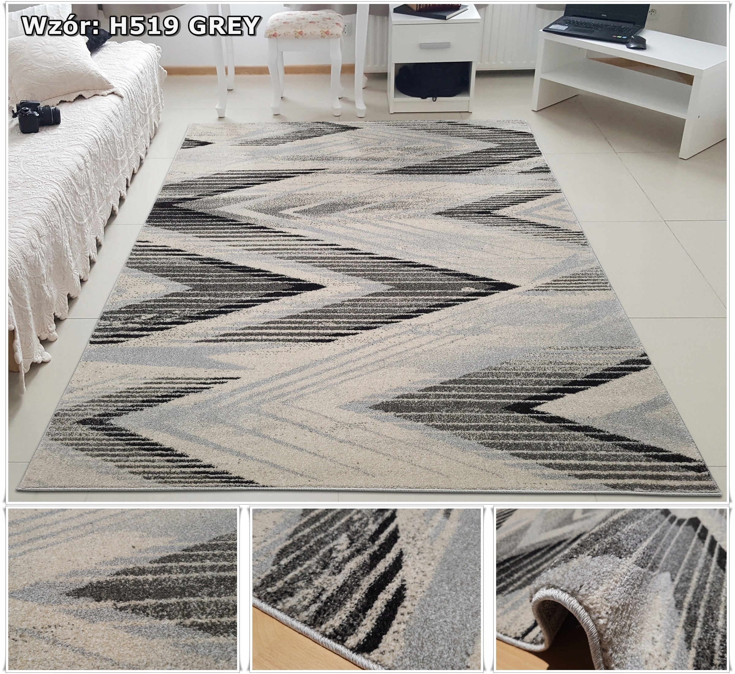 Thick Rio Frieze Carpet Gray Beige Modern 200x290 ~2x3 200x300 Color multicolor