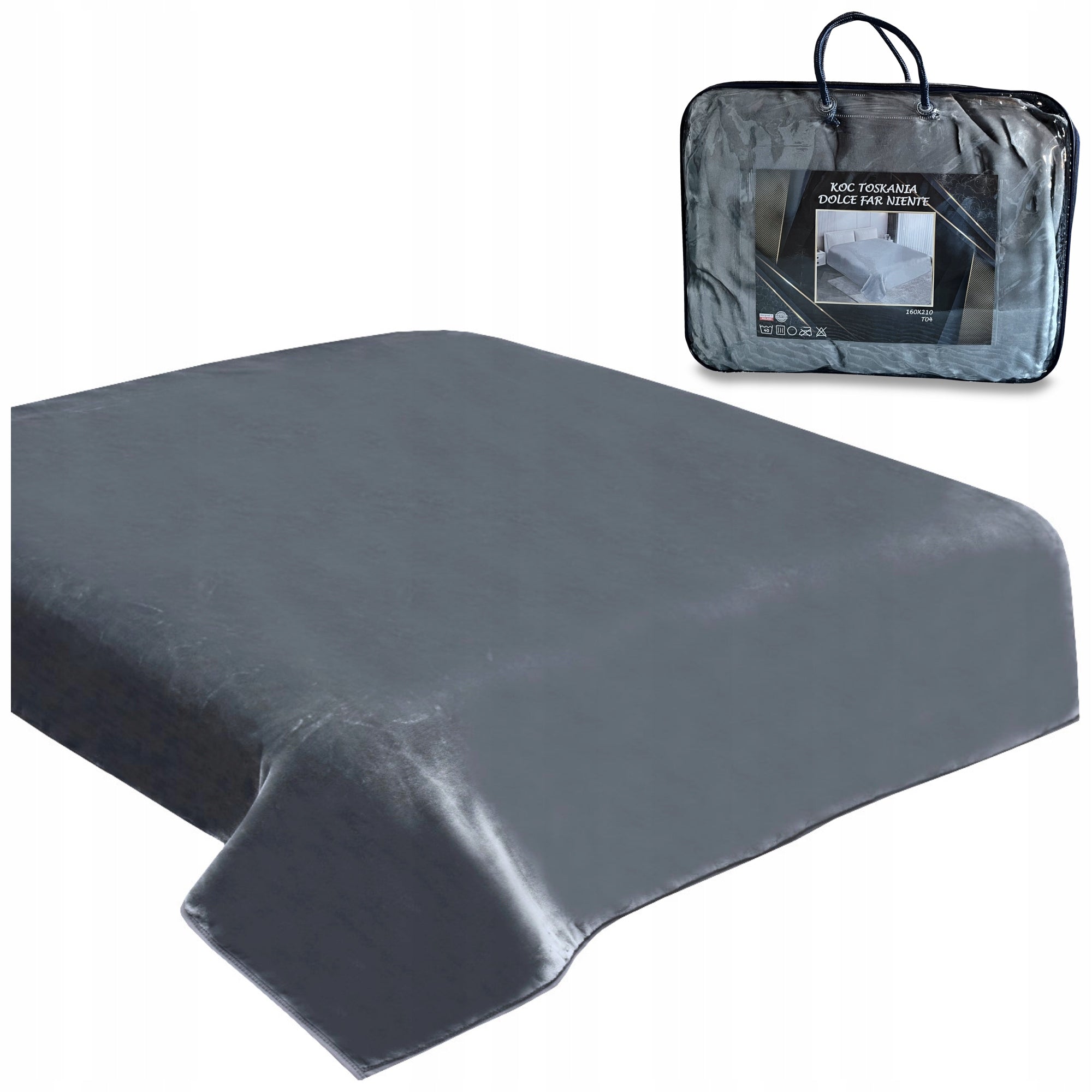 Thick blanket 160x210 acrylic larger than standard 160x200 in case grey